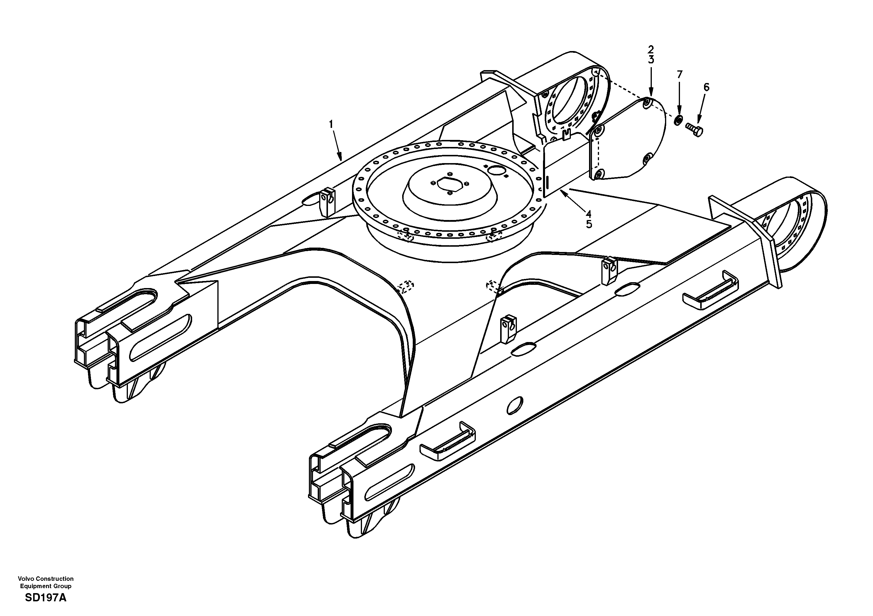 Undercarriage frame  DG16E001 STD (EXCL EUROPE) — volvo parts diagram