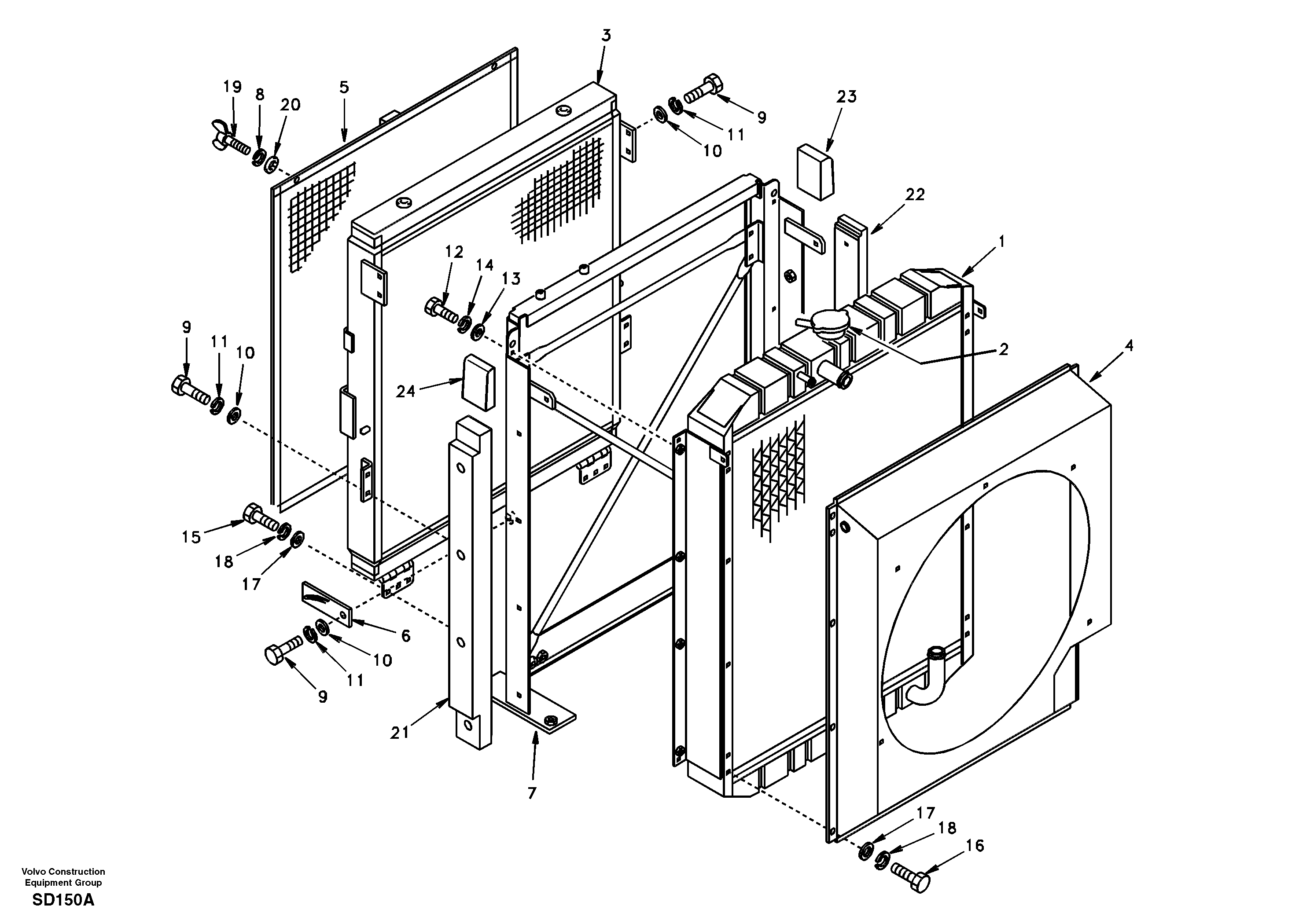 Radiator DG04H001 USA/EUROPE/KOREA,STD — volvo parts diagram
