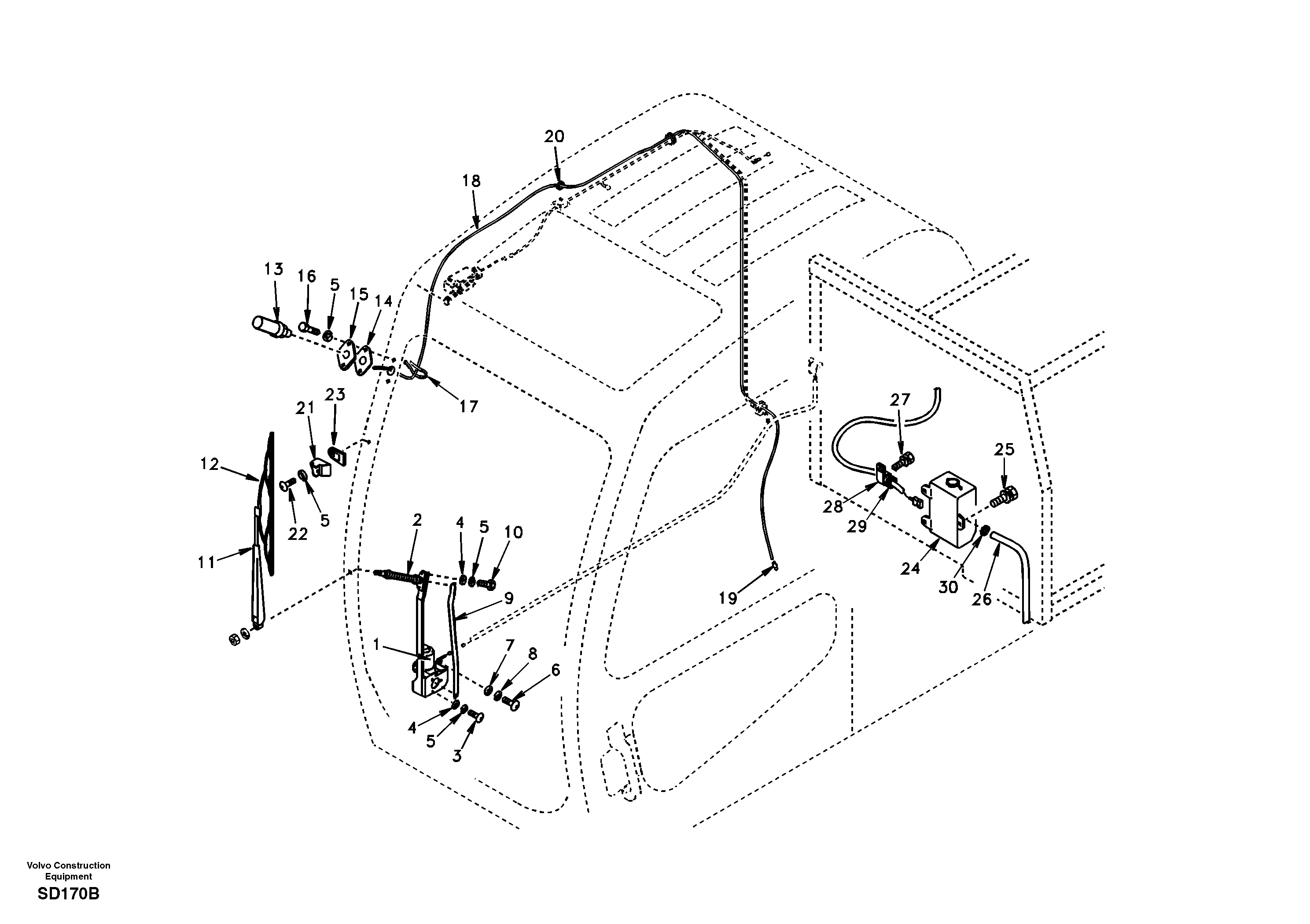 Windshield wiper DG08A001 STD (EXCL USA) — volvo parts diagram