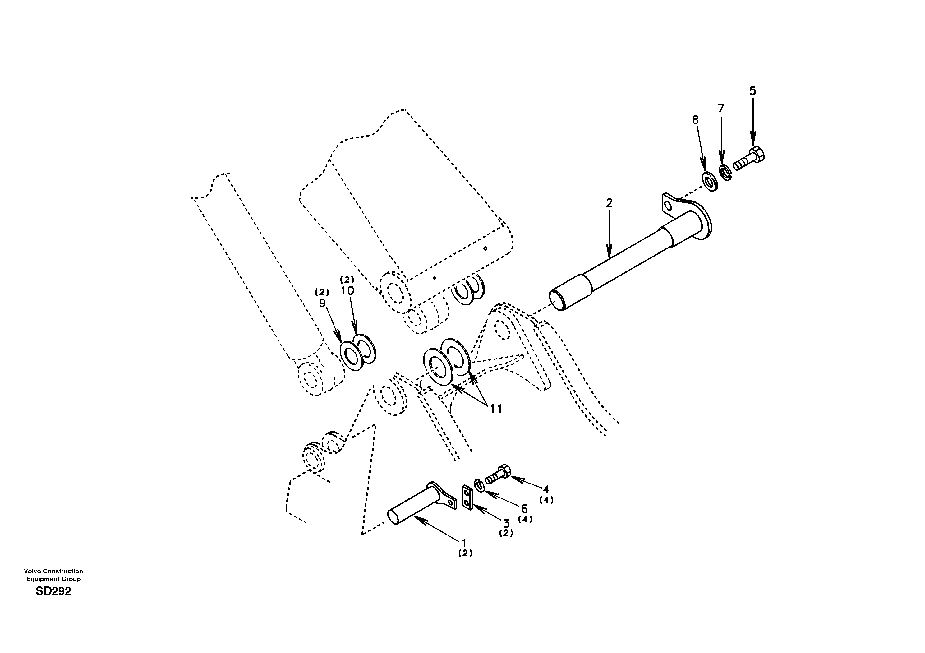 Links to boom and boom cylinder mounting — volvo parts diagram