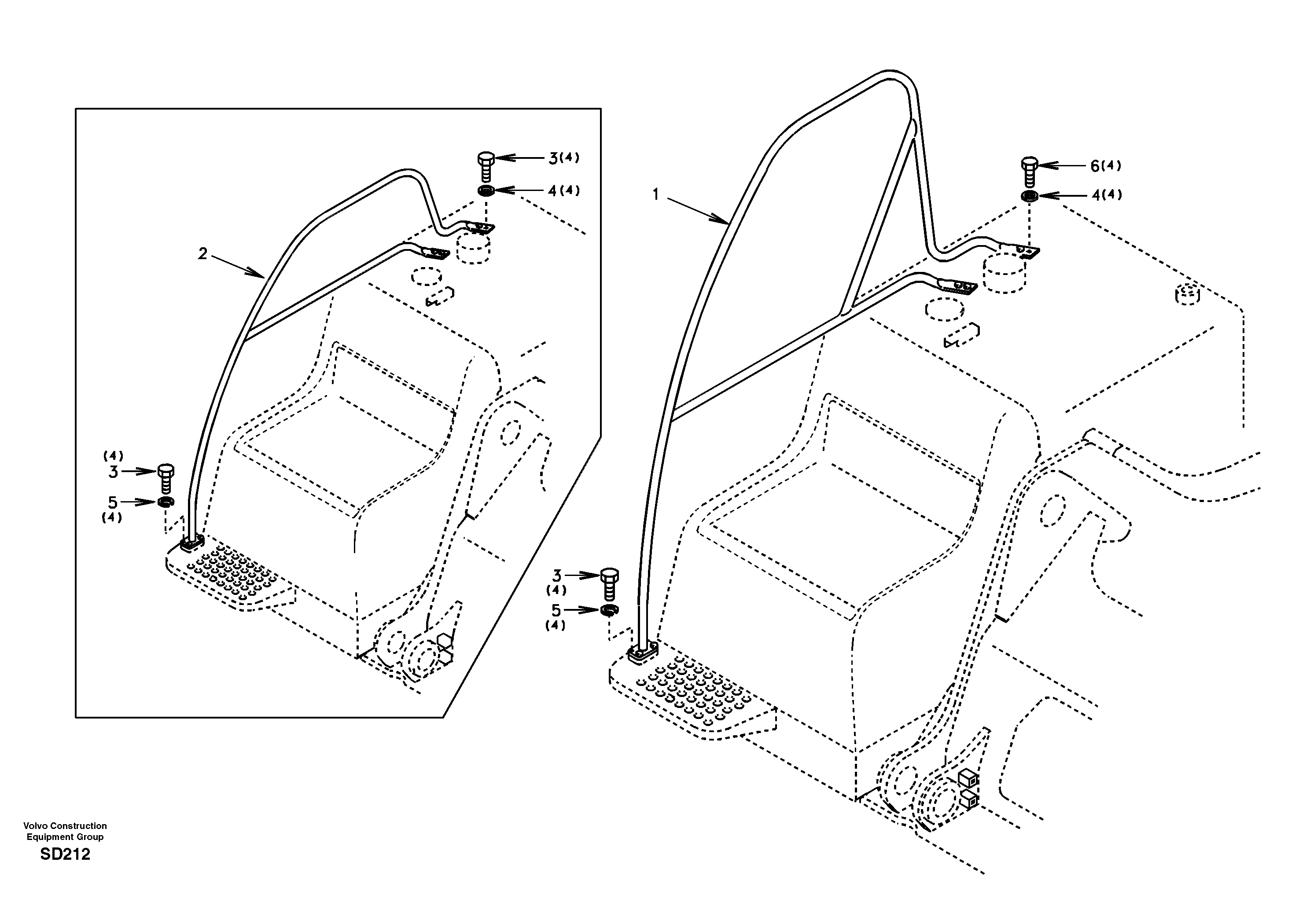 Handrail DG10E002 STD (EXCL KOREA) — volvo parts diagram