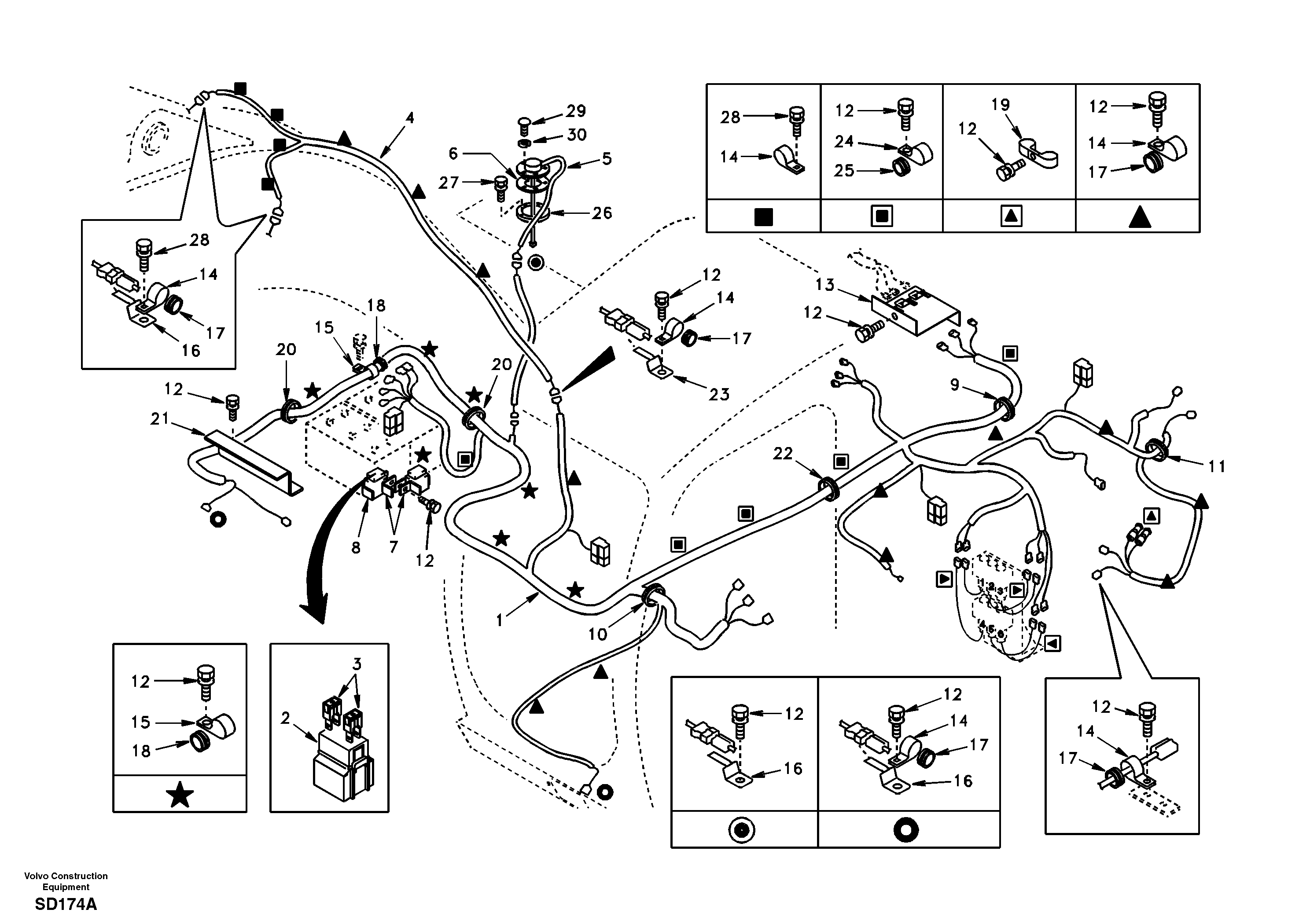 Cable and wire harness, main — volvo parts diagram