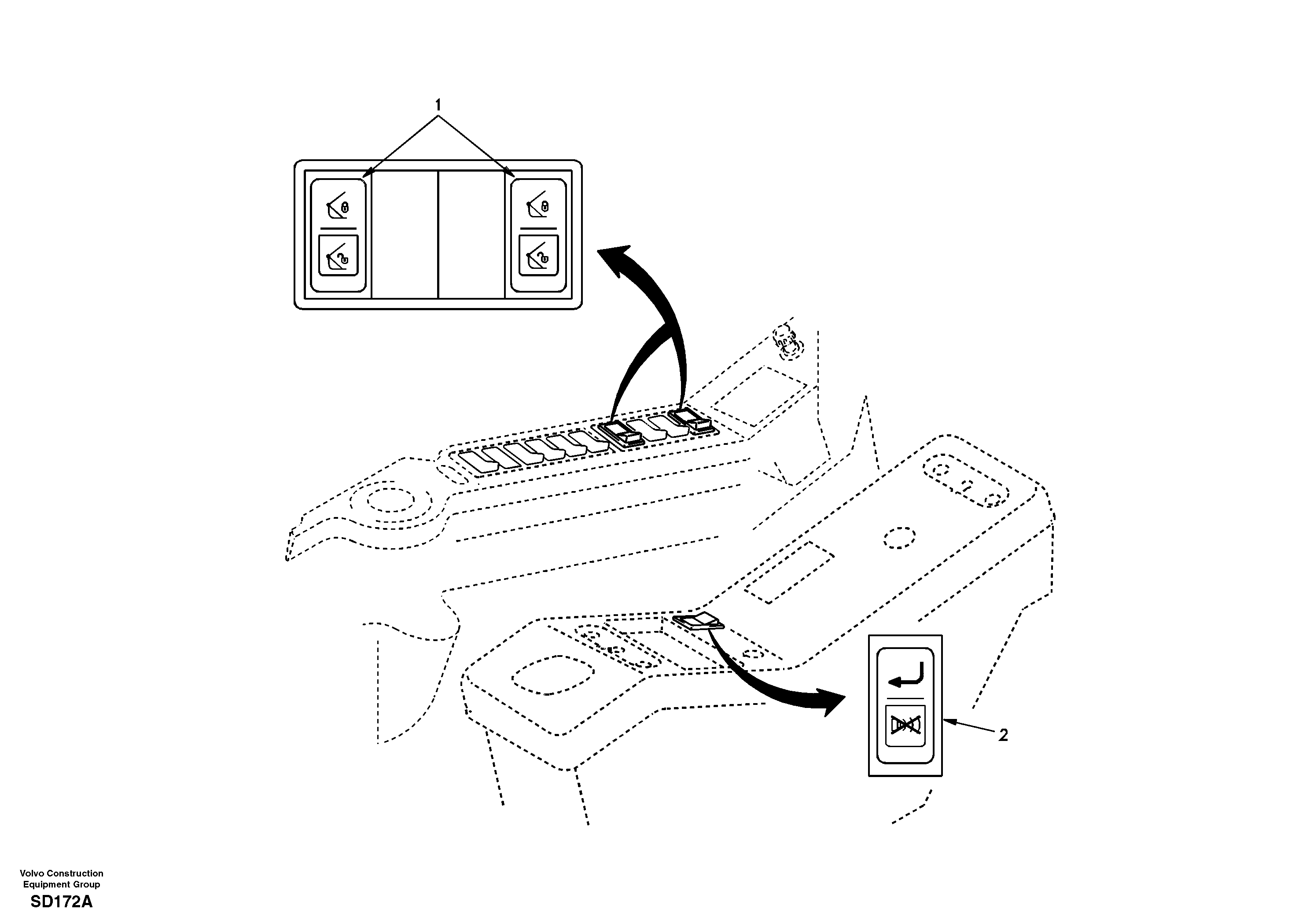 Switch, quickfit control DG20B001 USA/EUROPE,STD — volvo parts diagram