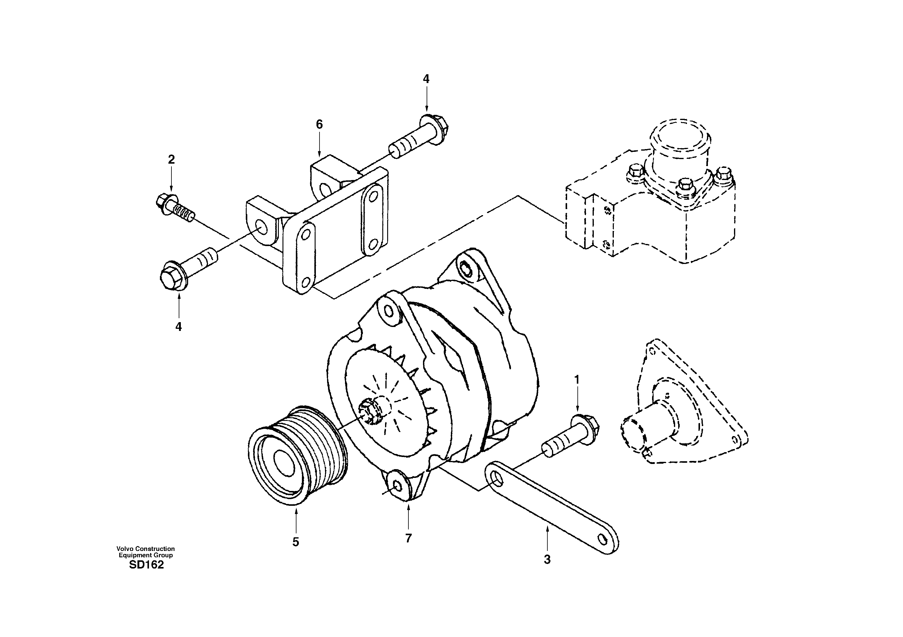 Alternator with assembling details DG04A001 STD (EXCL EUROPE),DG04B002 STD (EXCL TROPIC) — volvo parts diagram