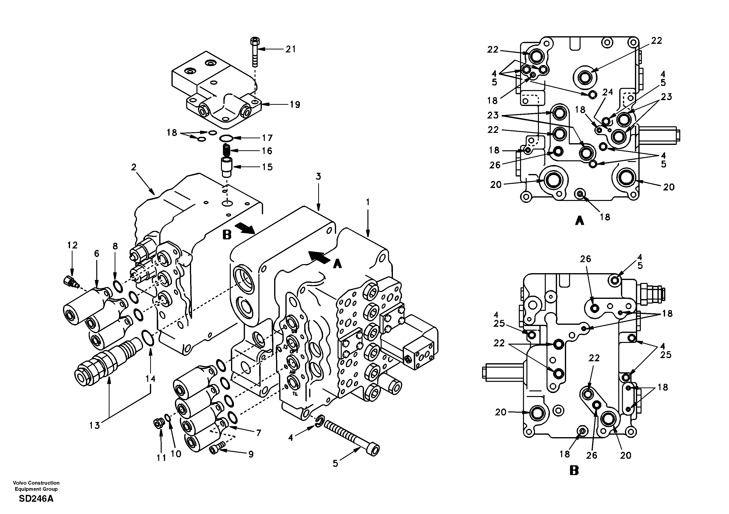 Control valve with fitting parts. — volvo parts diagram