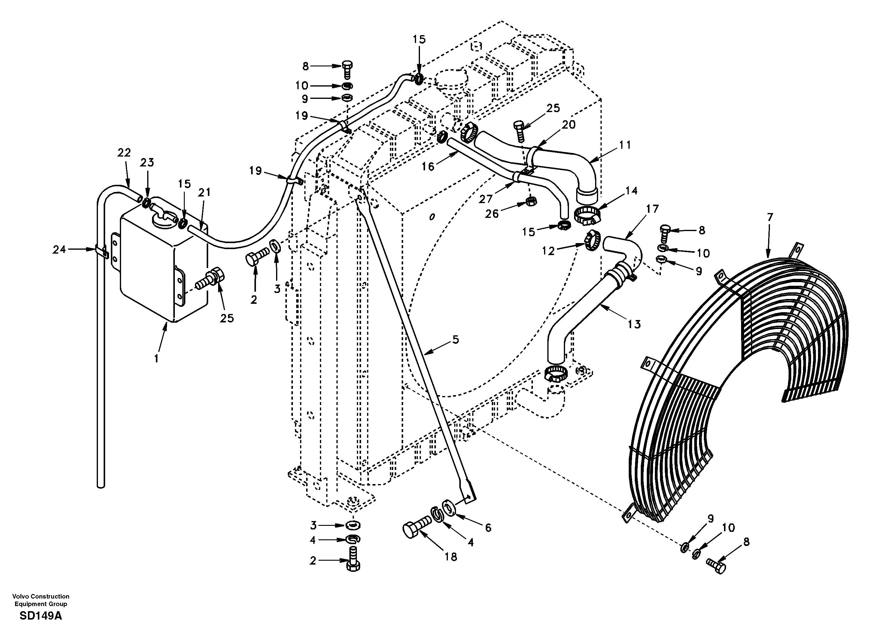 Cooling system DG04H001 USA/EUROPE/KOREA,STD — volvo parts diagram