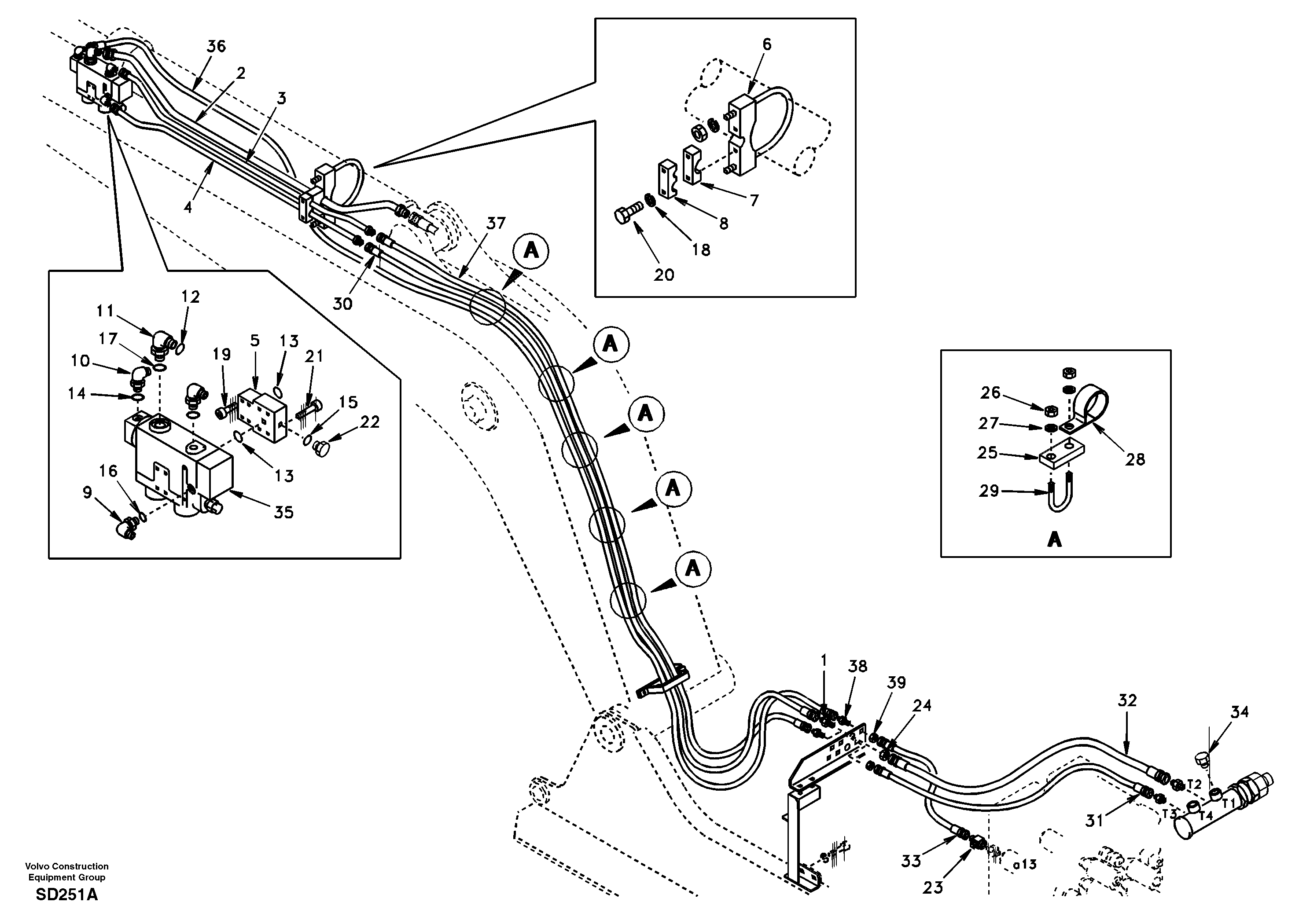 Working hydraulic, dipper arm rupture  DG21D001 TBG — volvo parts diagram
