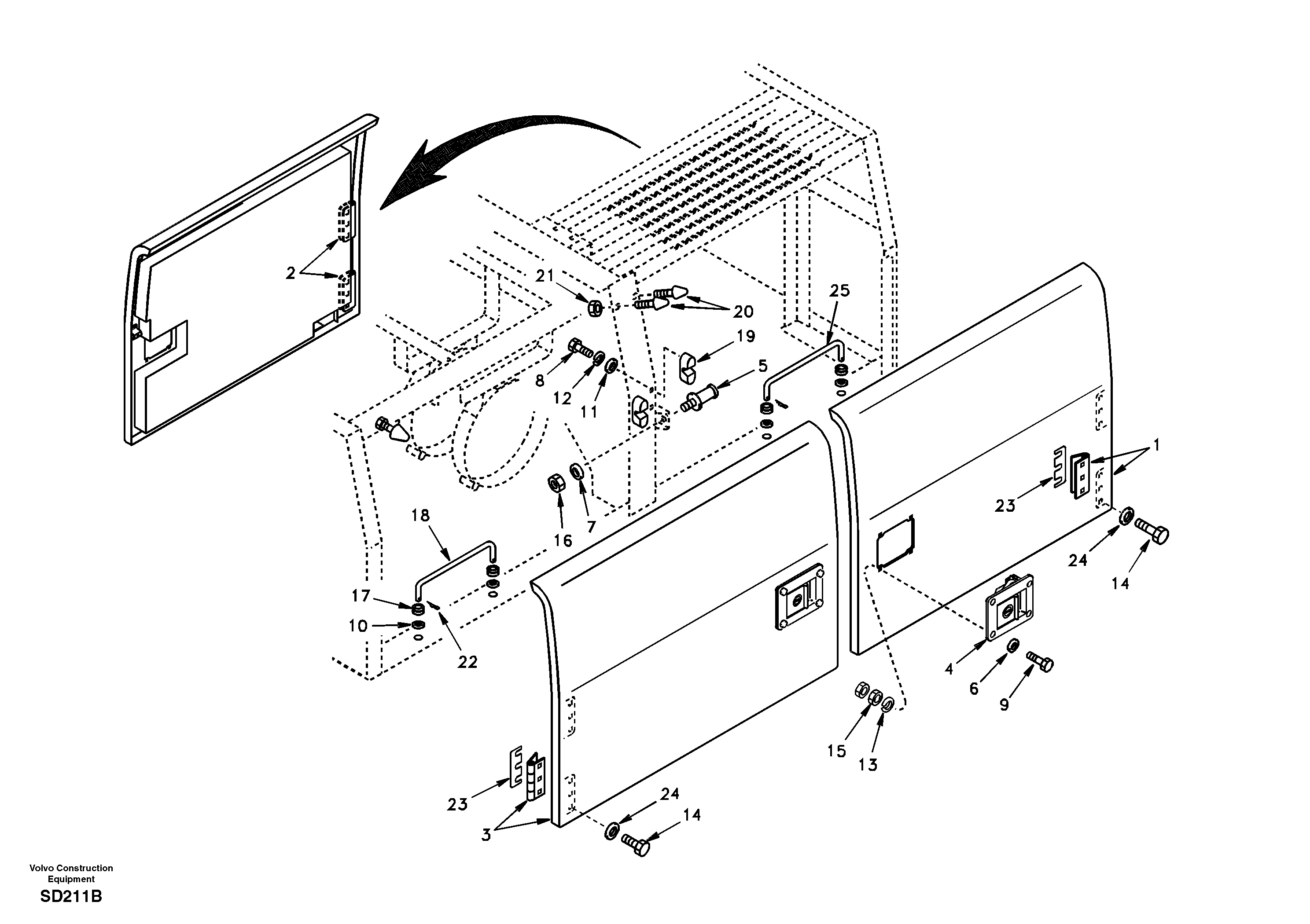 Door, side DG04H001 USA/EUROPE/KOREA,STD — volvo parts diagram