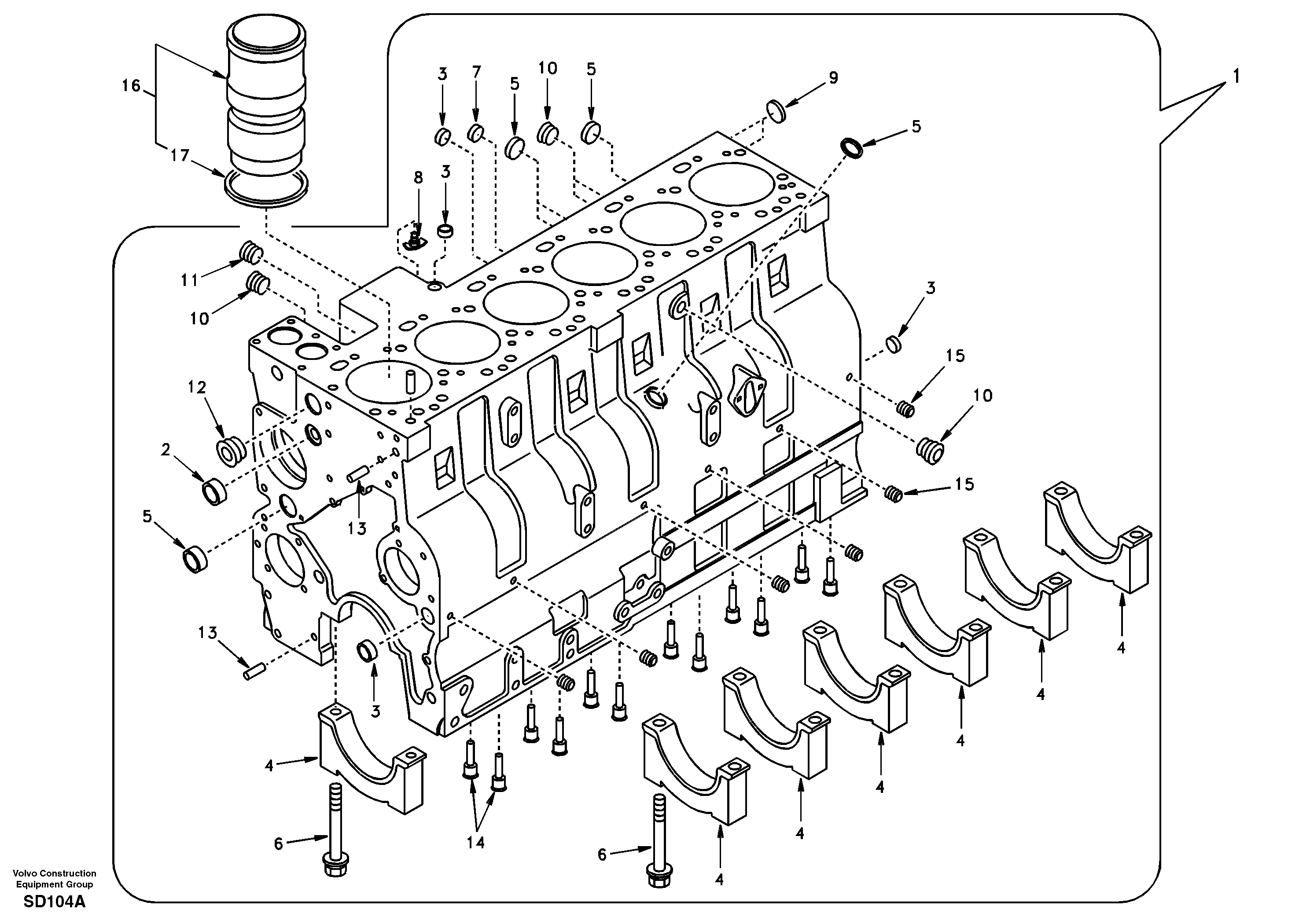Cylinder block — volvo parts diagram
