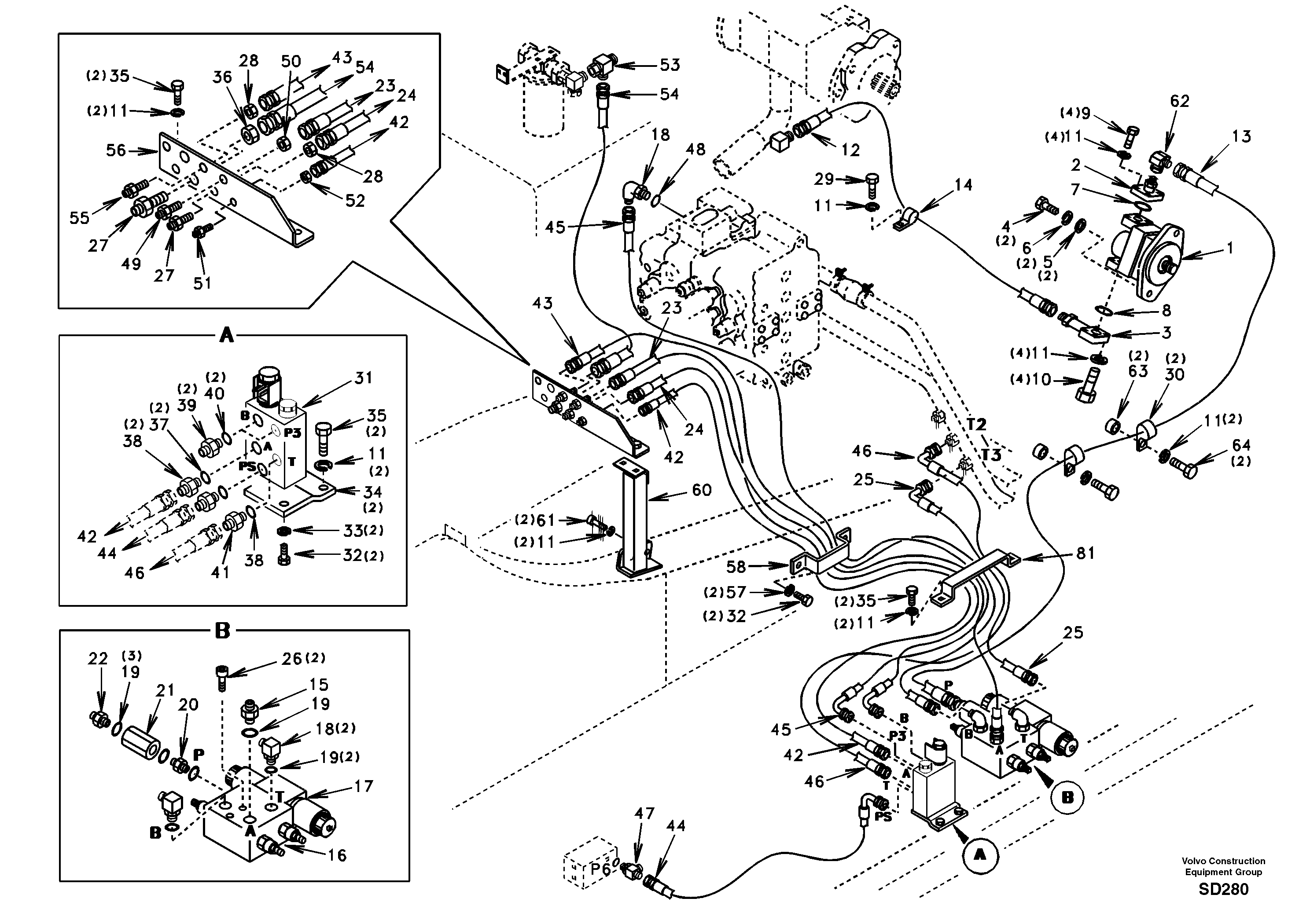 Quickfit and rotator hydraulic  DG20B001 USA/EUROPE,STD   DG99A001 EUROPE,STD — volvo parts diagram