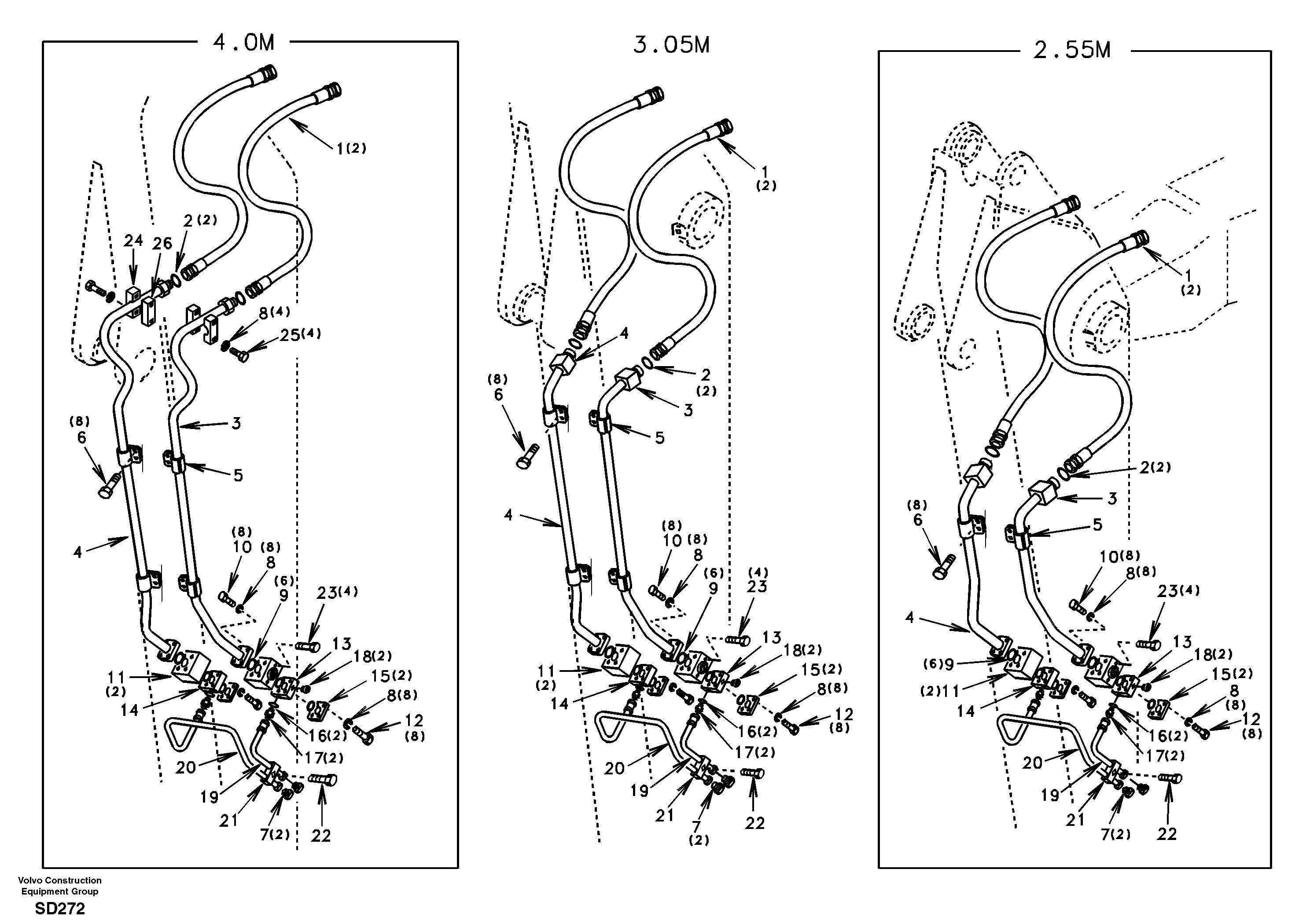 Working hydraulic, hammer and shear for dipper arm  DG19E002 USA/EUROPE,STD — volvo parts diagram
