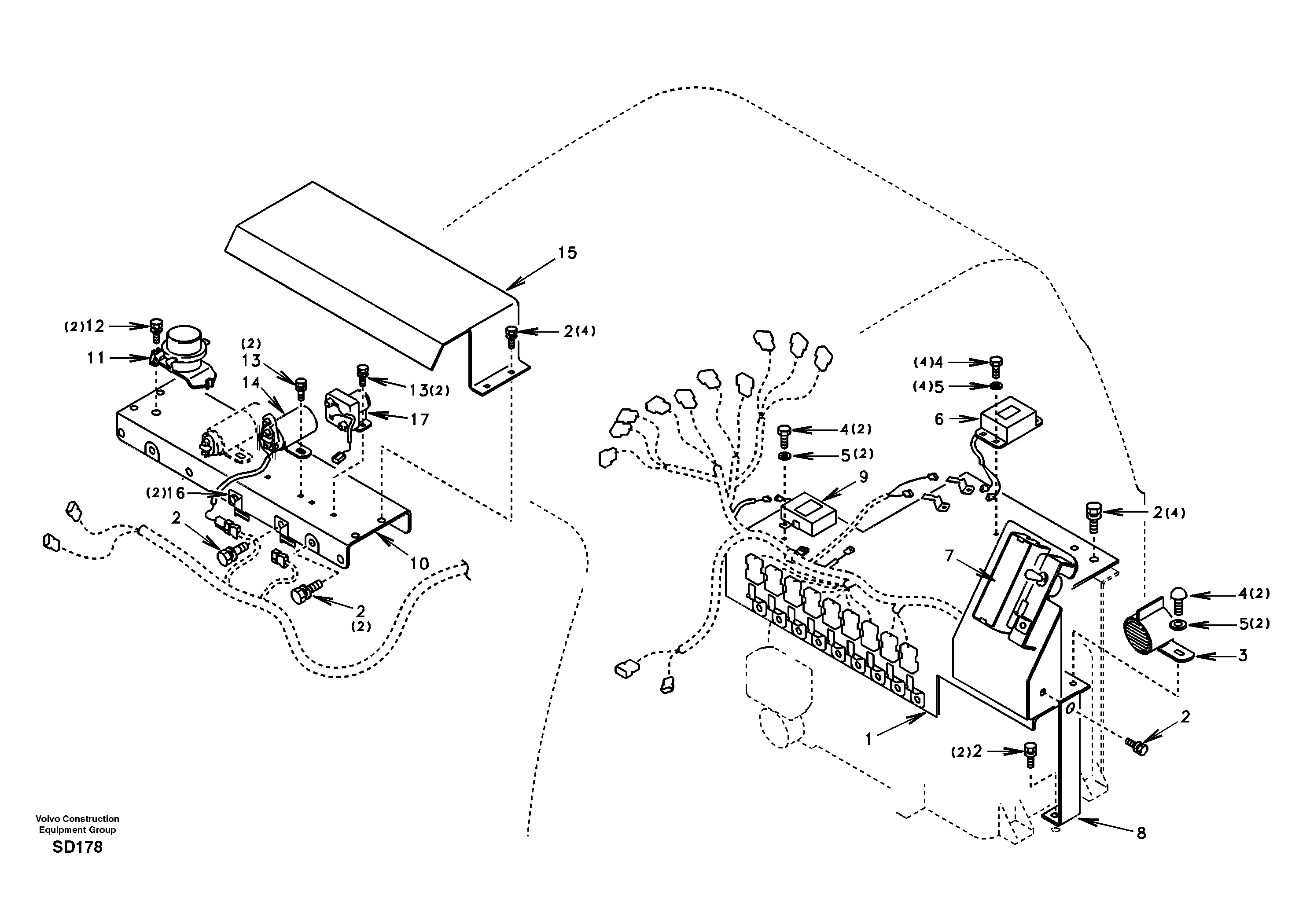 Electrical distribution box DG04B002 USA/EUROPE/E.ASIA/KOREA,STD — volvo parts diagram