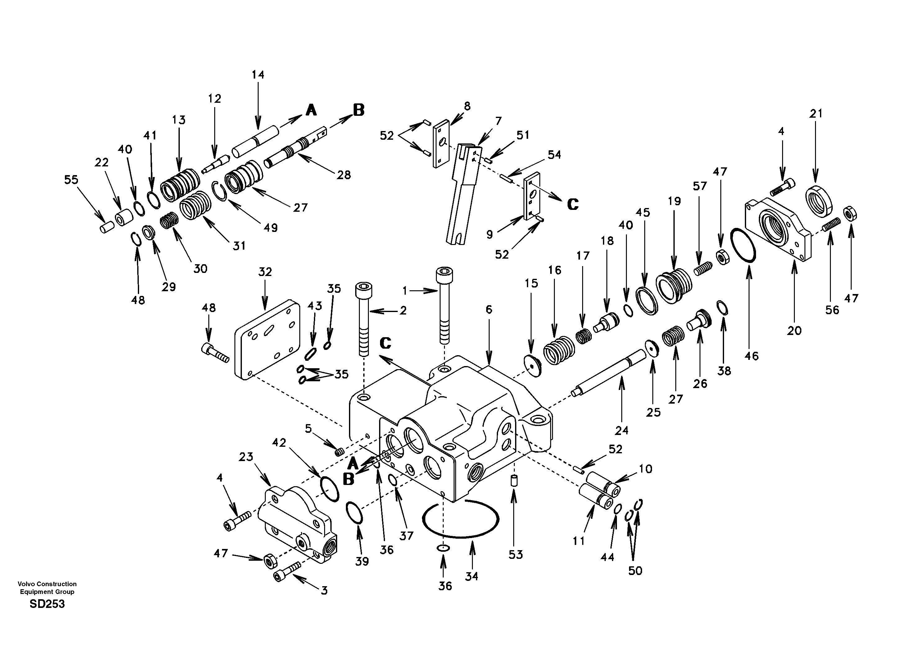 Regulator, hydraulic pump — volvo parts diagram
