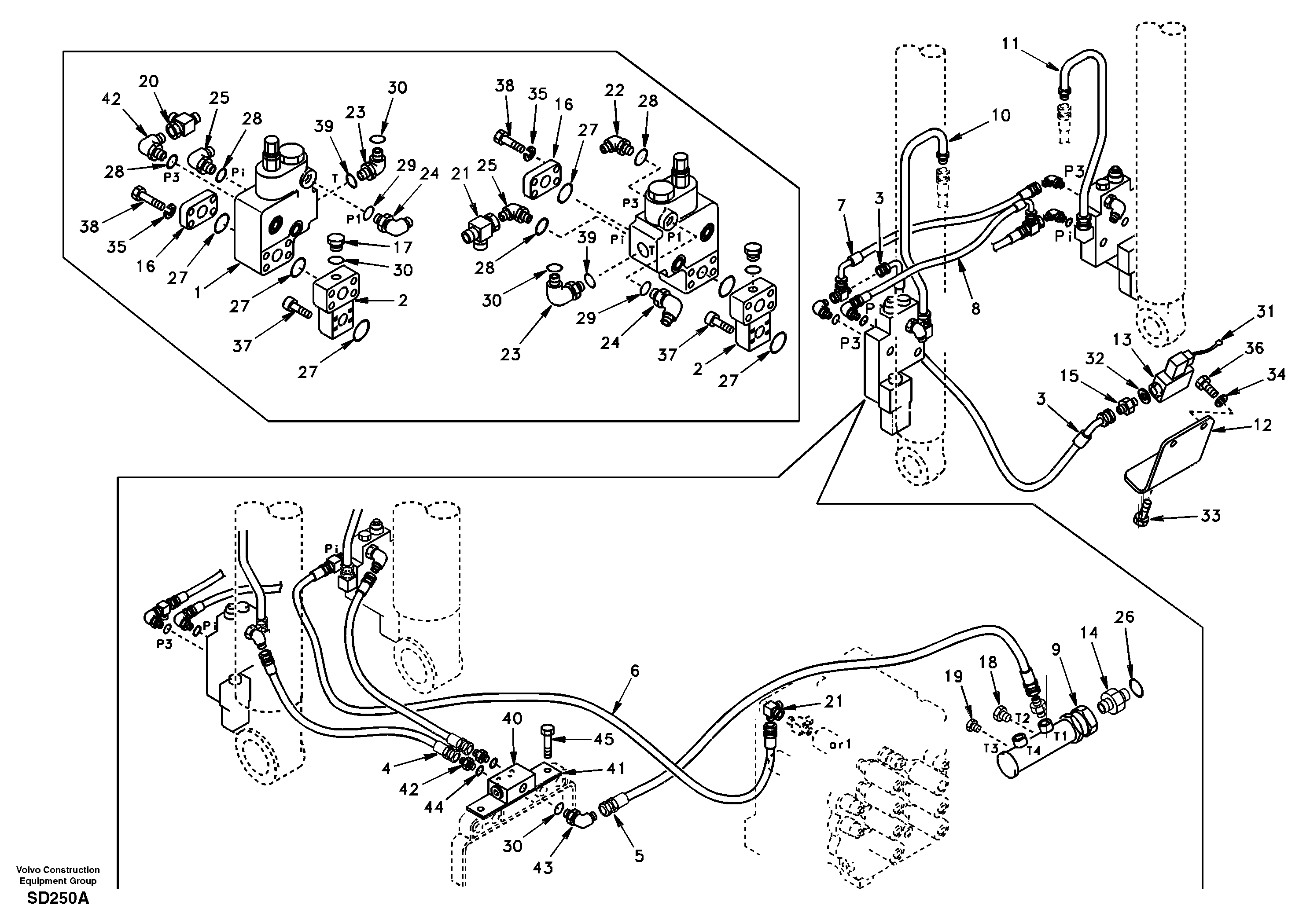 Working hydraulic, boom rupture  DG21B002 EUROPE,STD (TBG) — volvo parts diagram