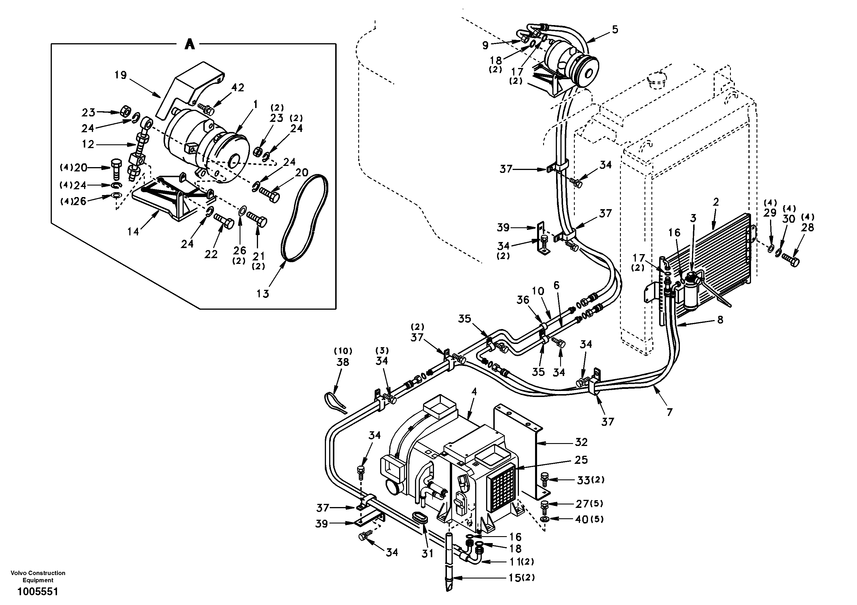 Air conditioning unit line  DG08D001 E.ASIA,STD — volvo parts diagram