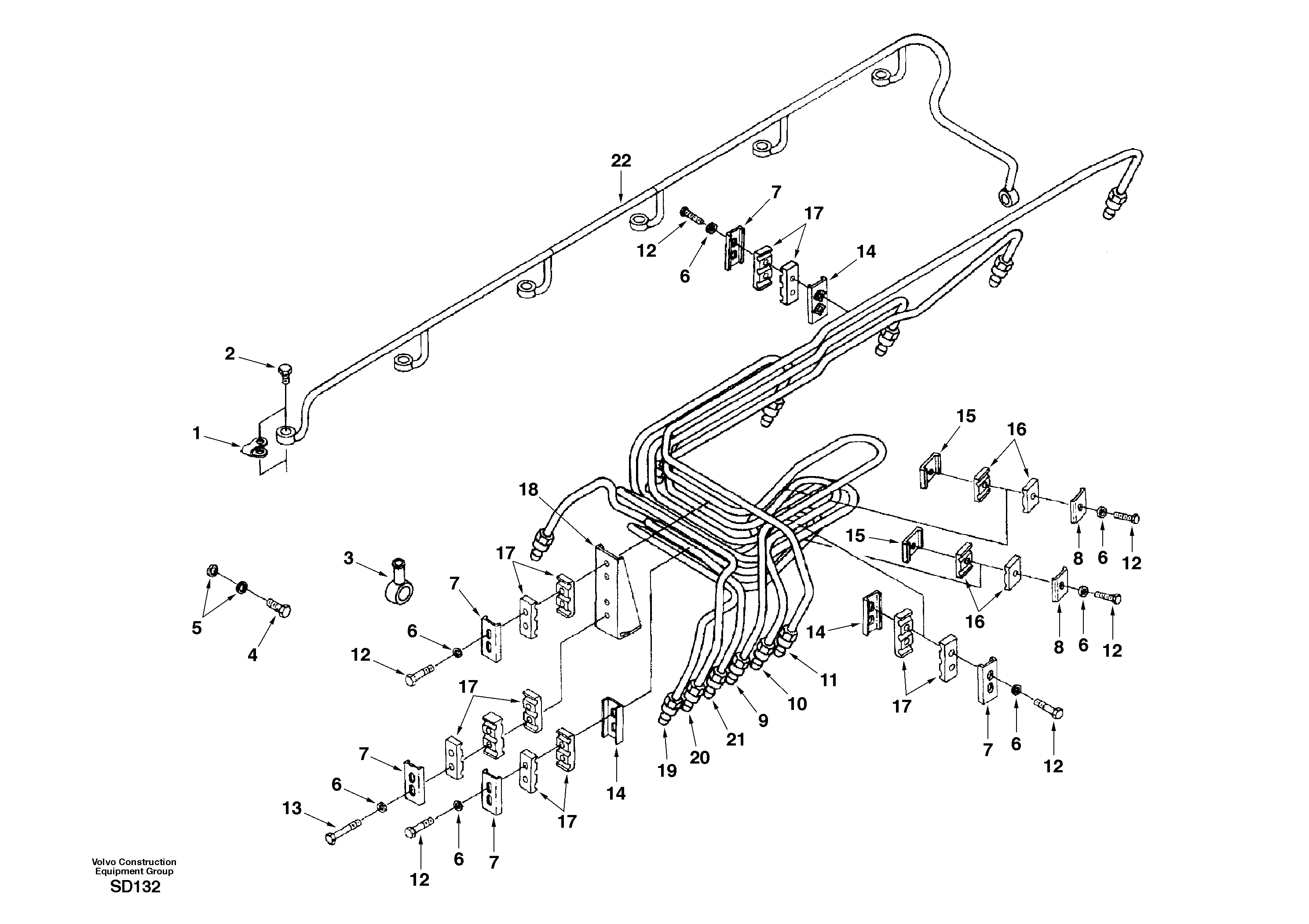 Fuel pipes-injector — volvo parts diagram