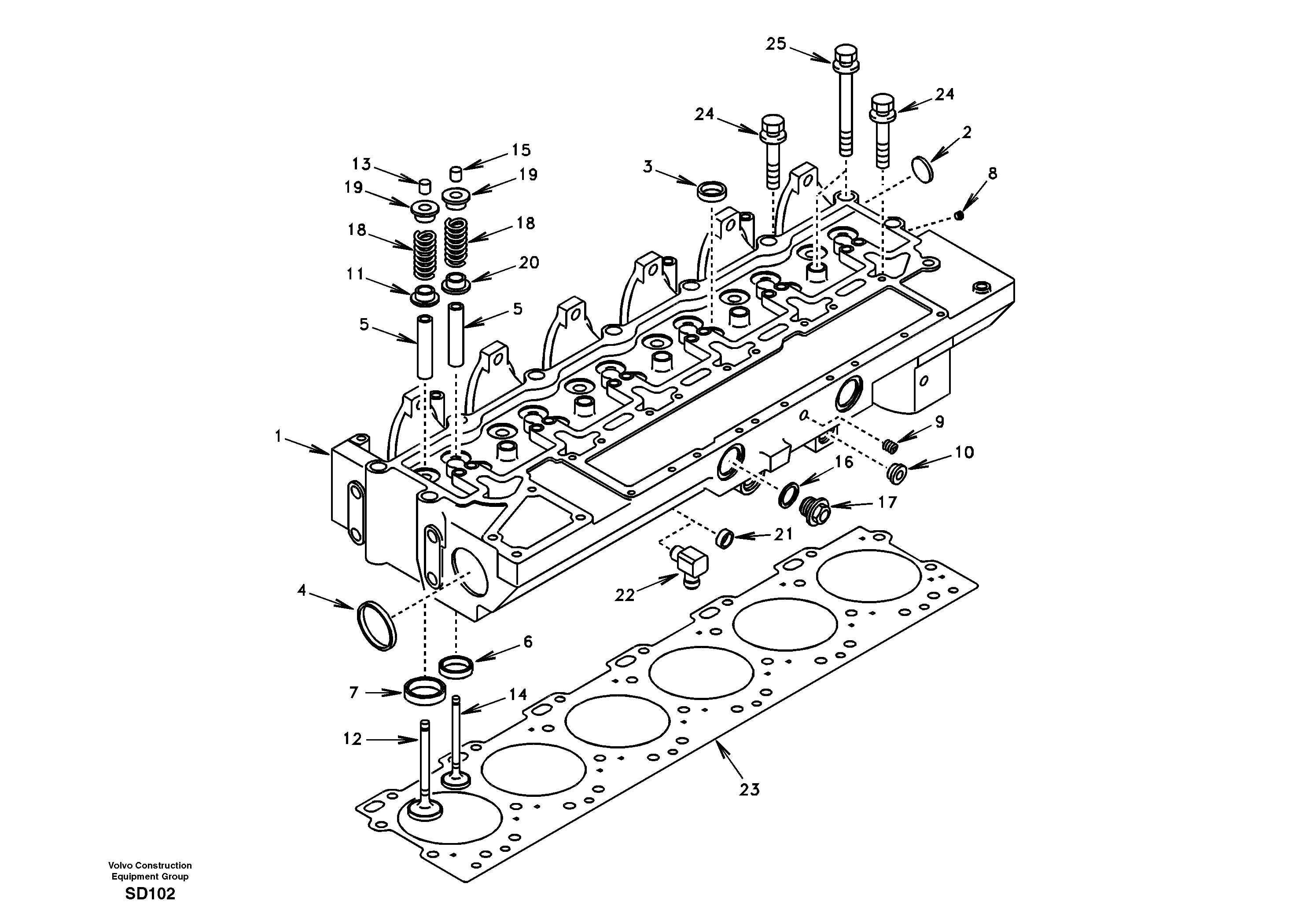 Cylinder head — volvo parts diagram