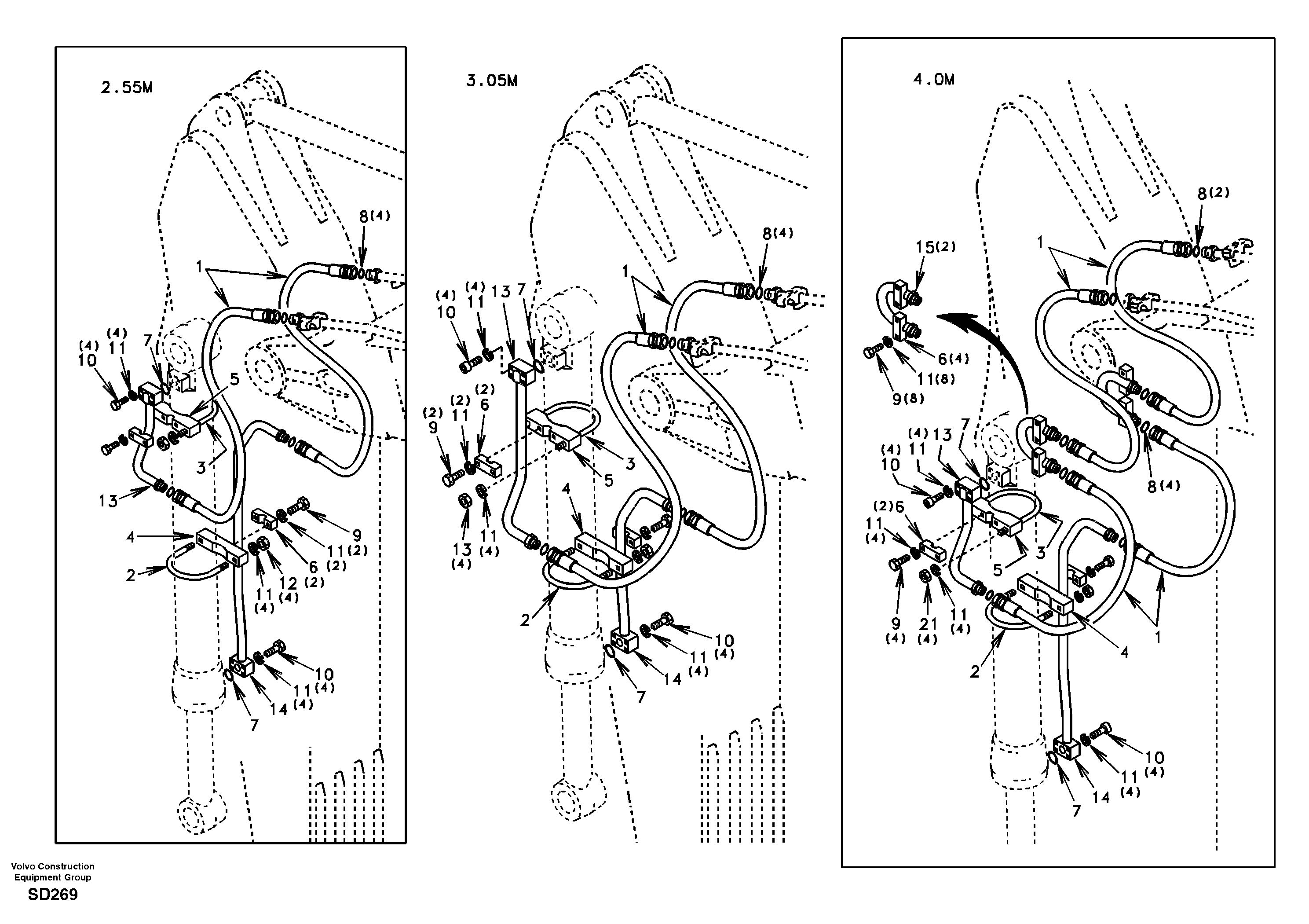 Working hydraulic, dipper arm — volvo parts diagram