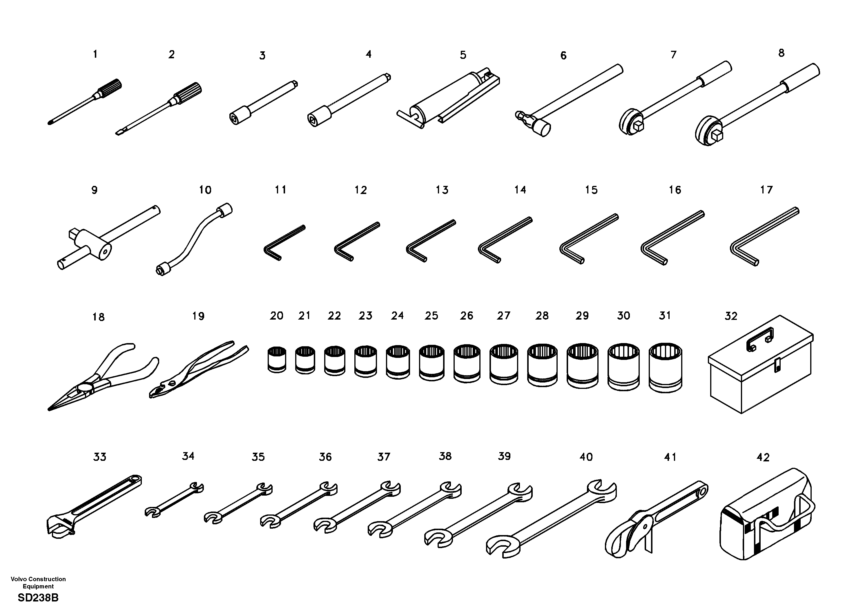 Tool DG02A001 USA,OPT — volvo parts diagram