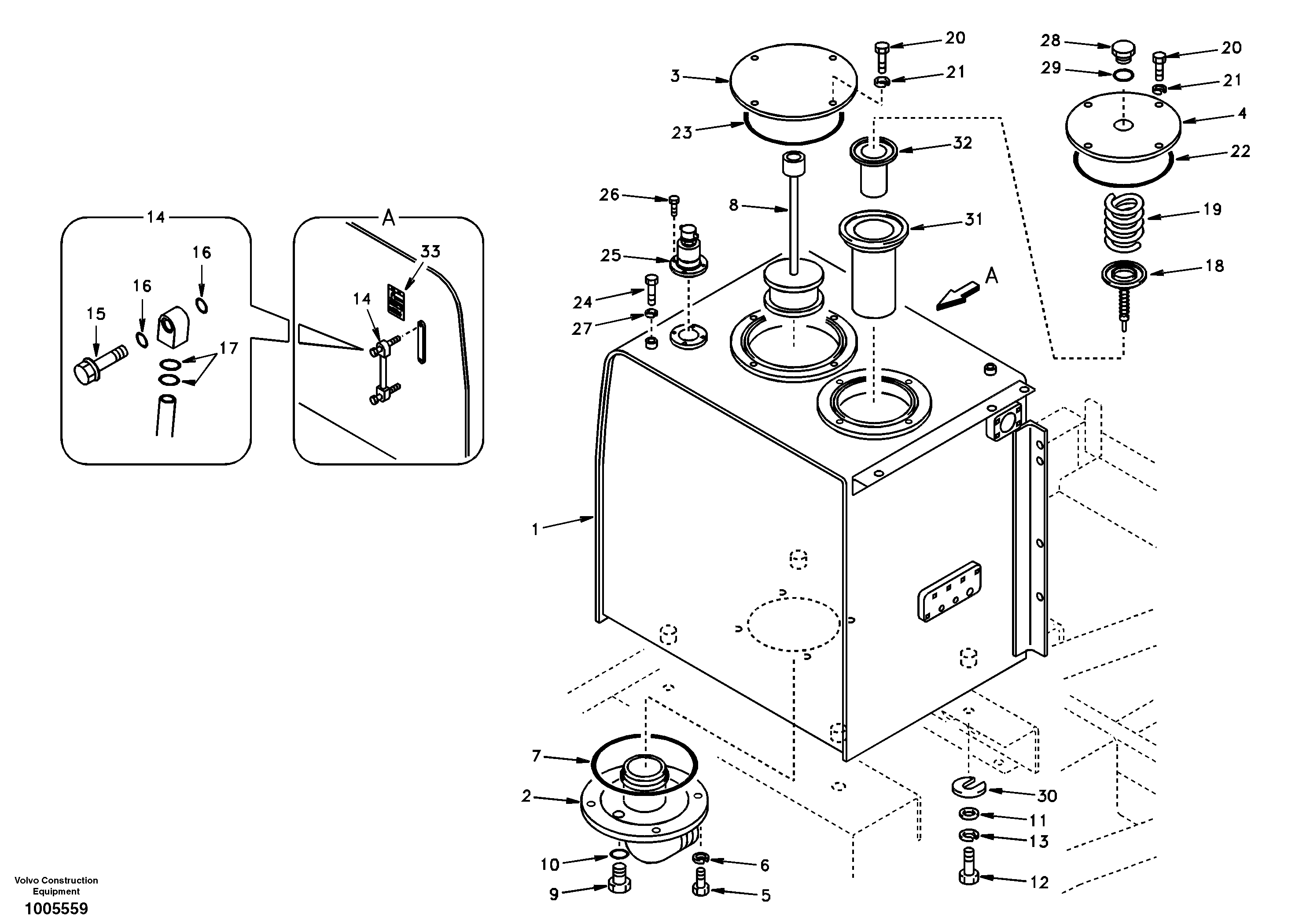 Hydraulic oil tank — volvo parts diagram