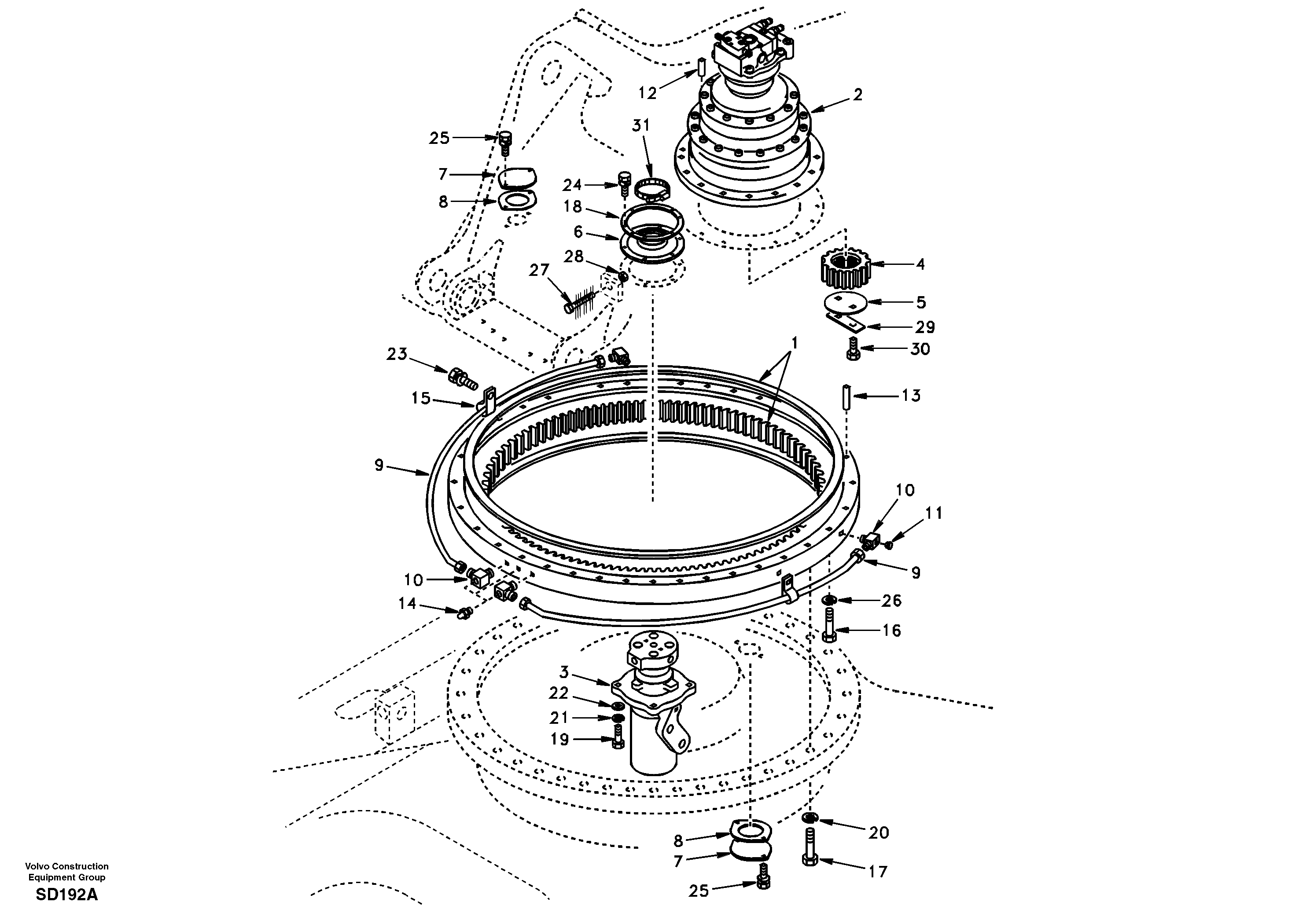 Swing system — volvo parts diagram