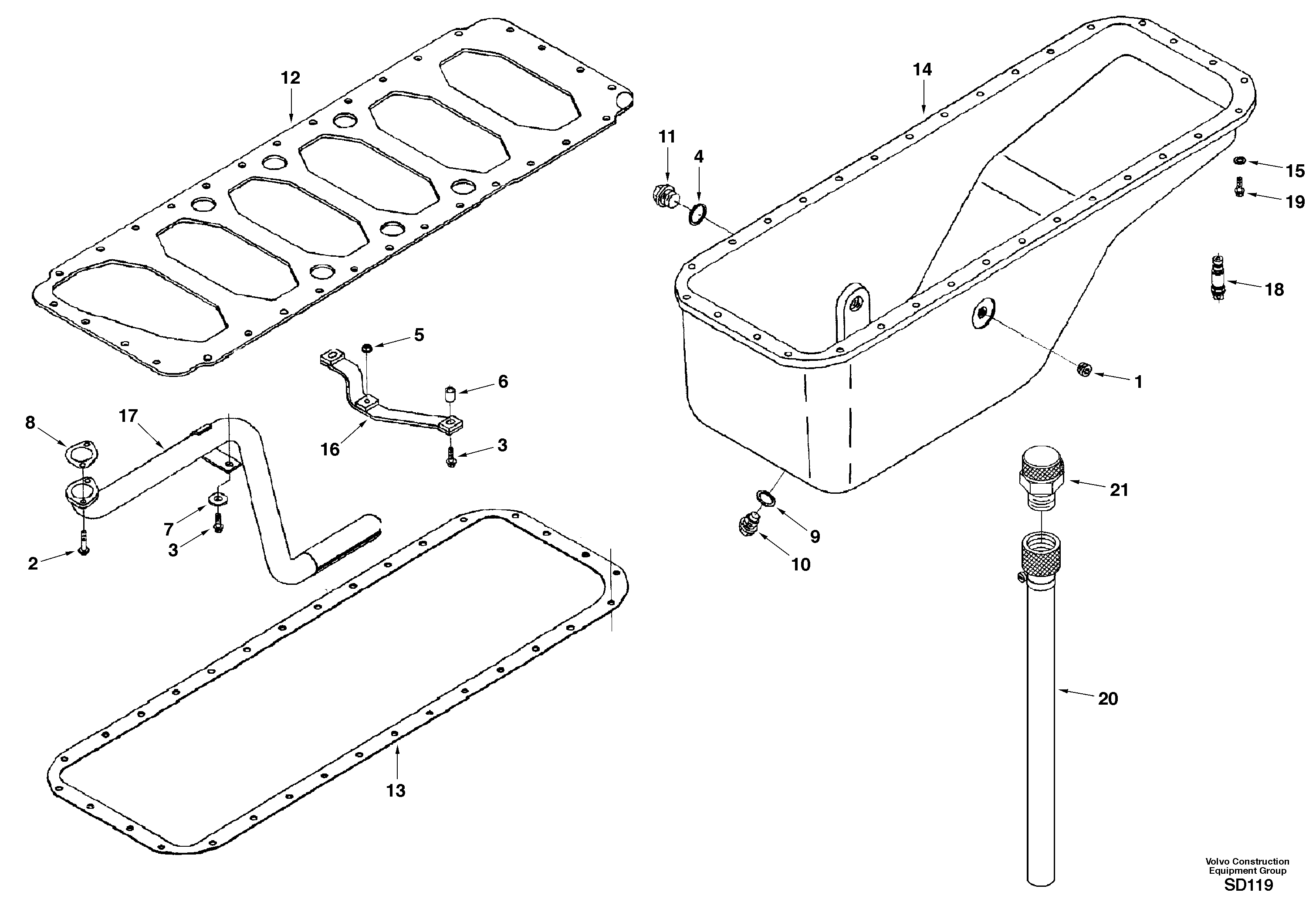 Oil sump — volvo parts diagram