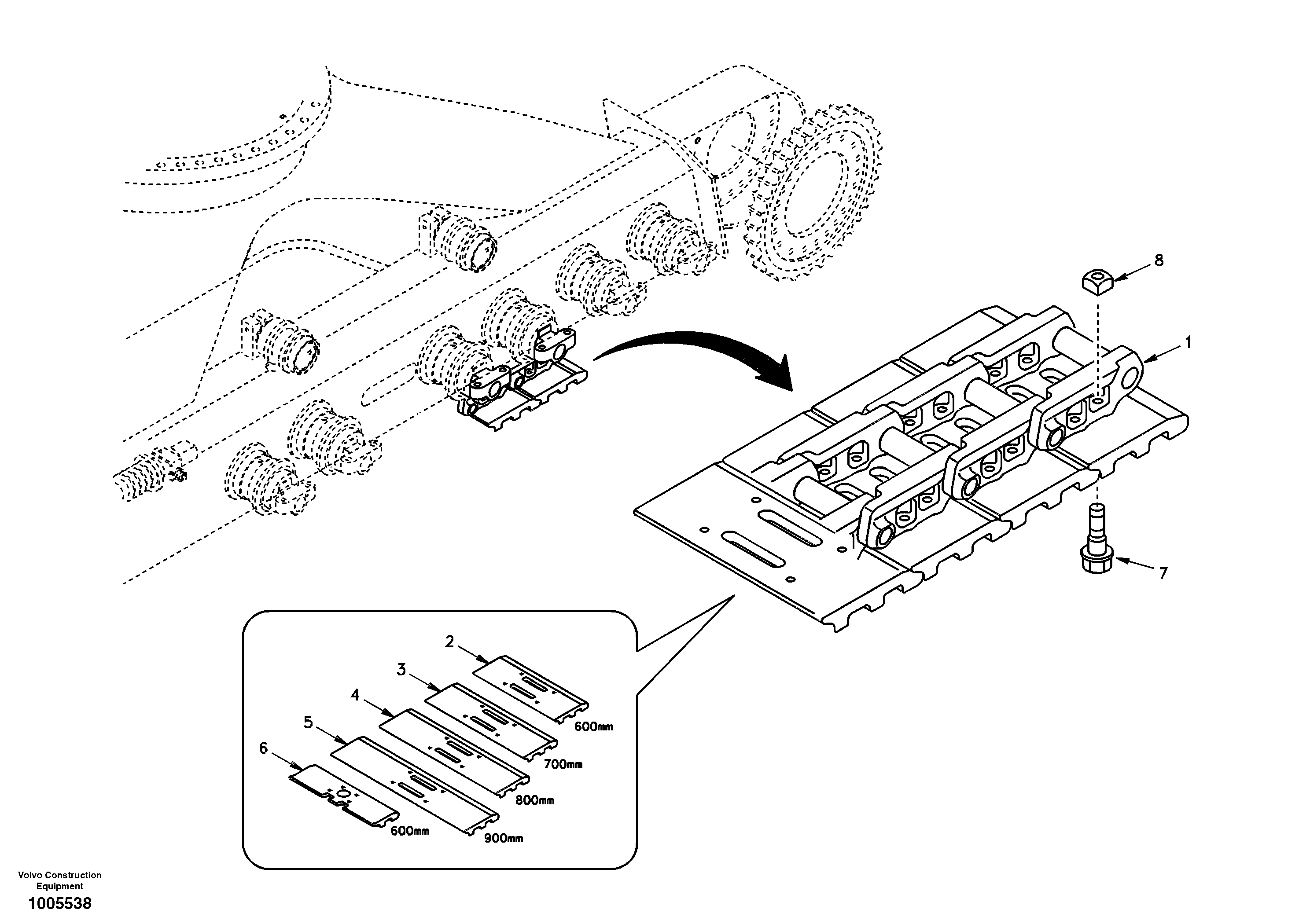 Undercarriage, track with shoes  8277913,SER NO 3670- — volvo parts diagram