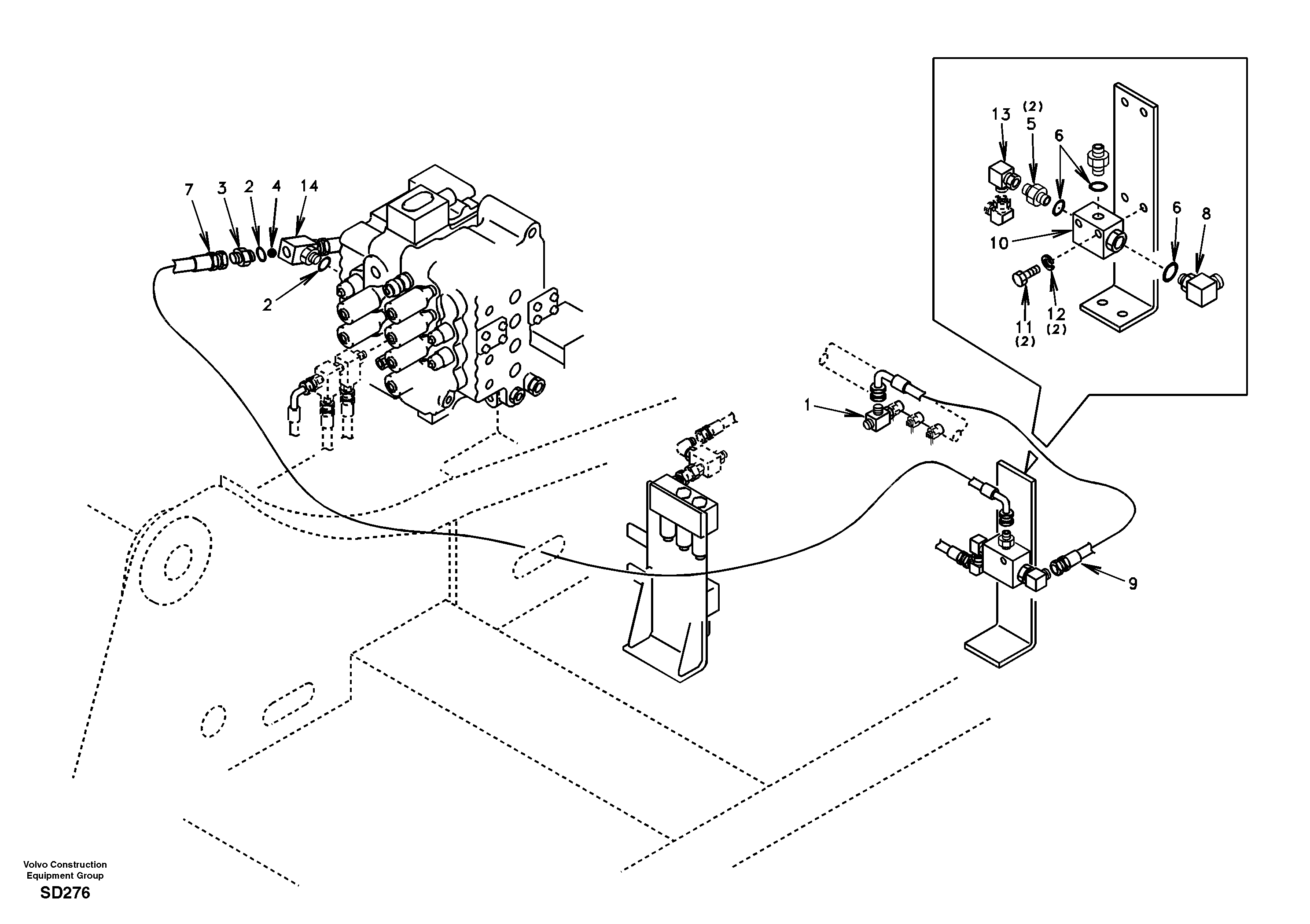 Working hydraulic, hammer and shear for 2nd pump flow  DG19B001 EUROPE,STD — volvo parts diagram
