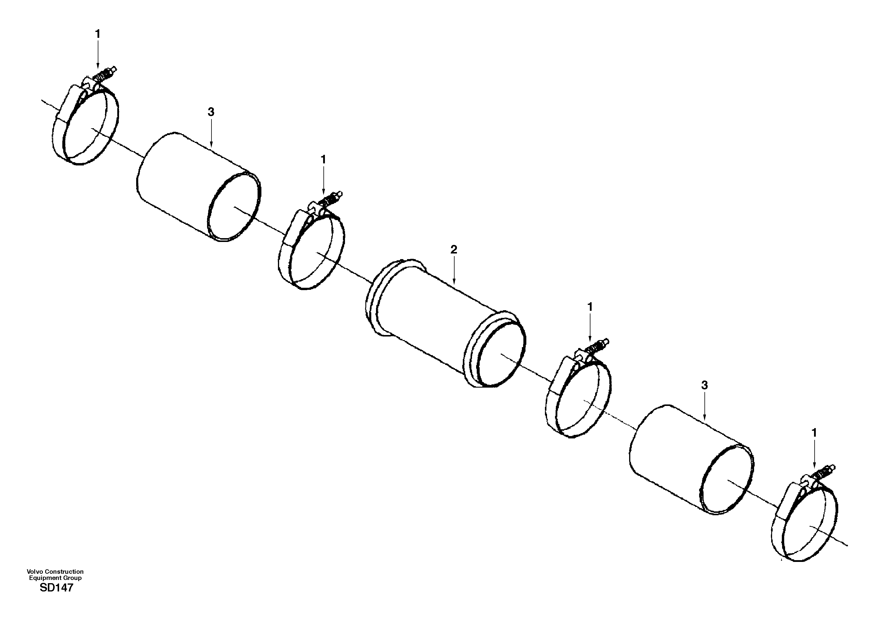 Charge air cooler, plumbing — volvo parts diagram