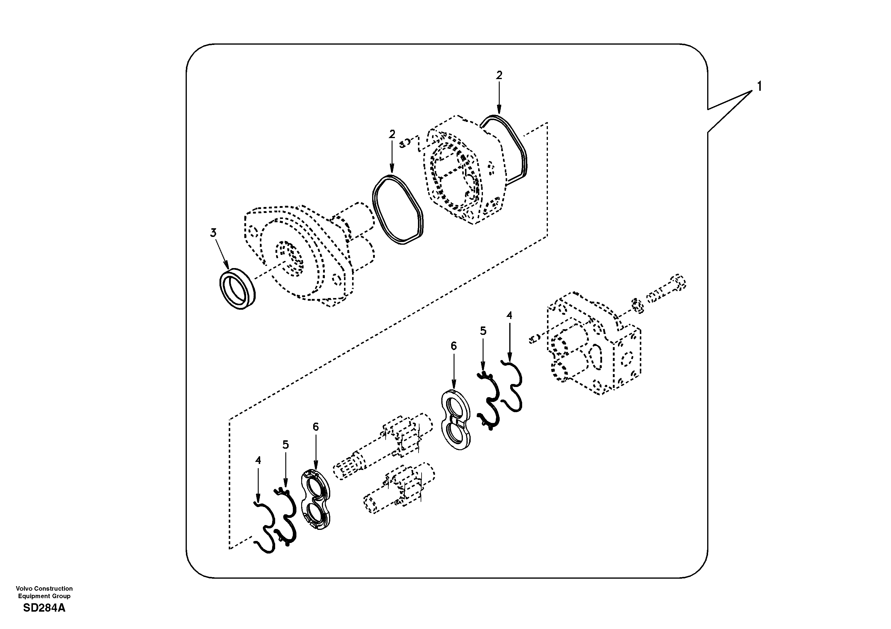 Hydraulic gear pump for quickfit and rotator — volvo parts diagram