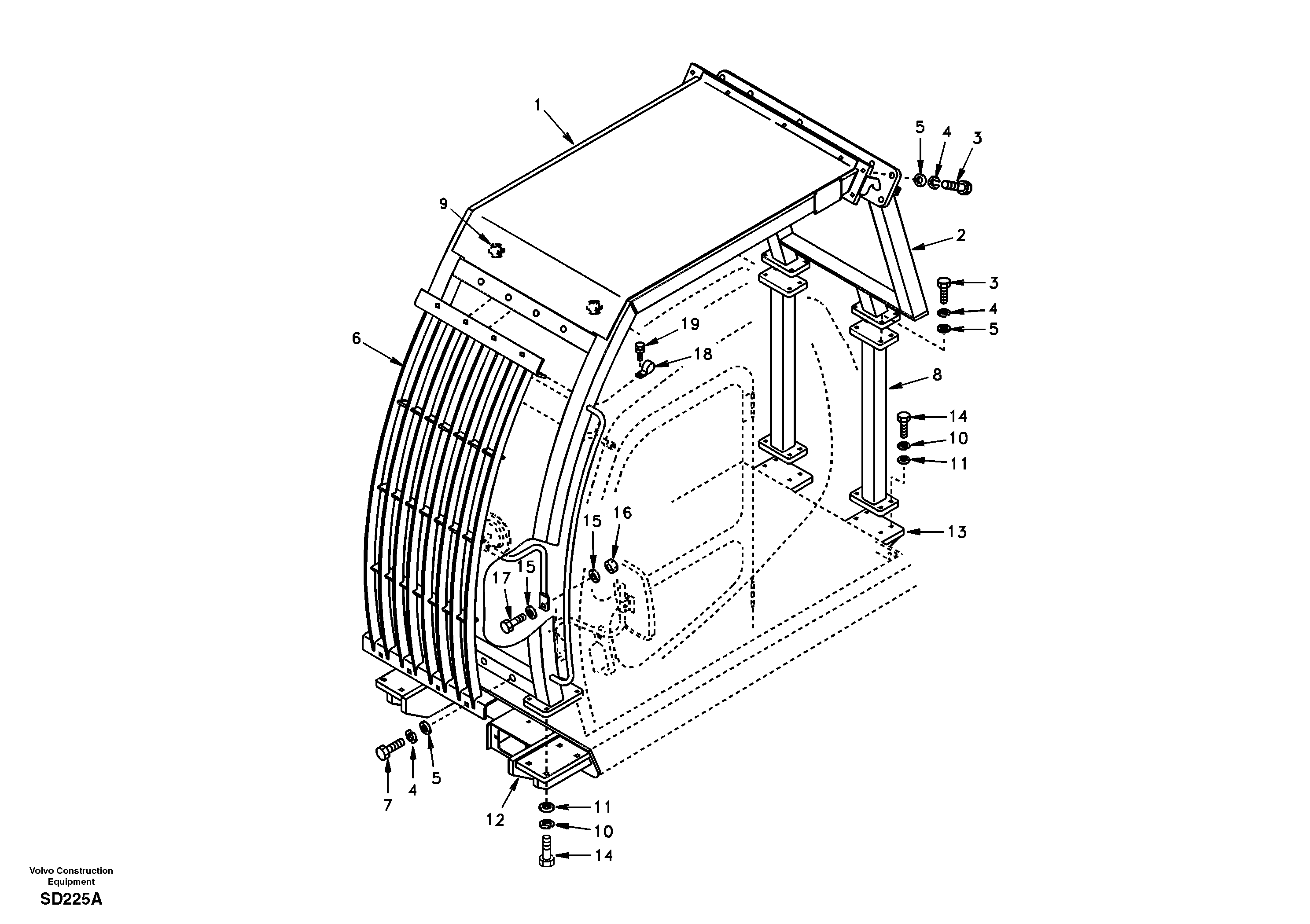 Falling object guards — volvo parts diagram