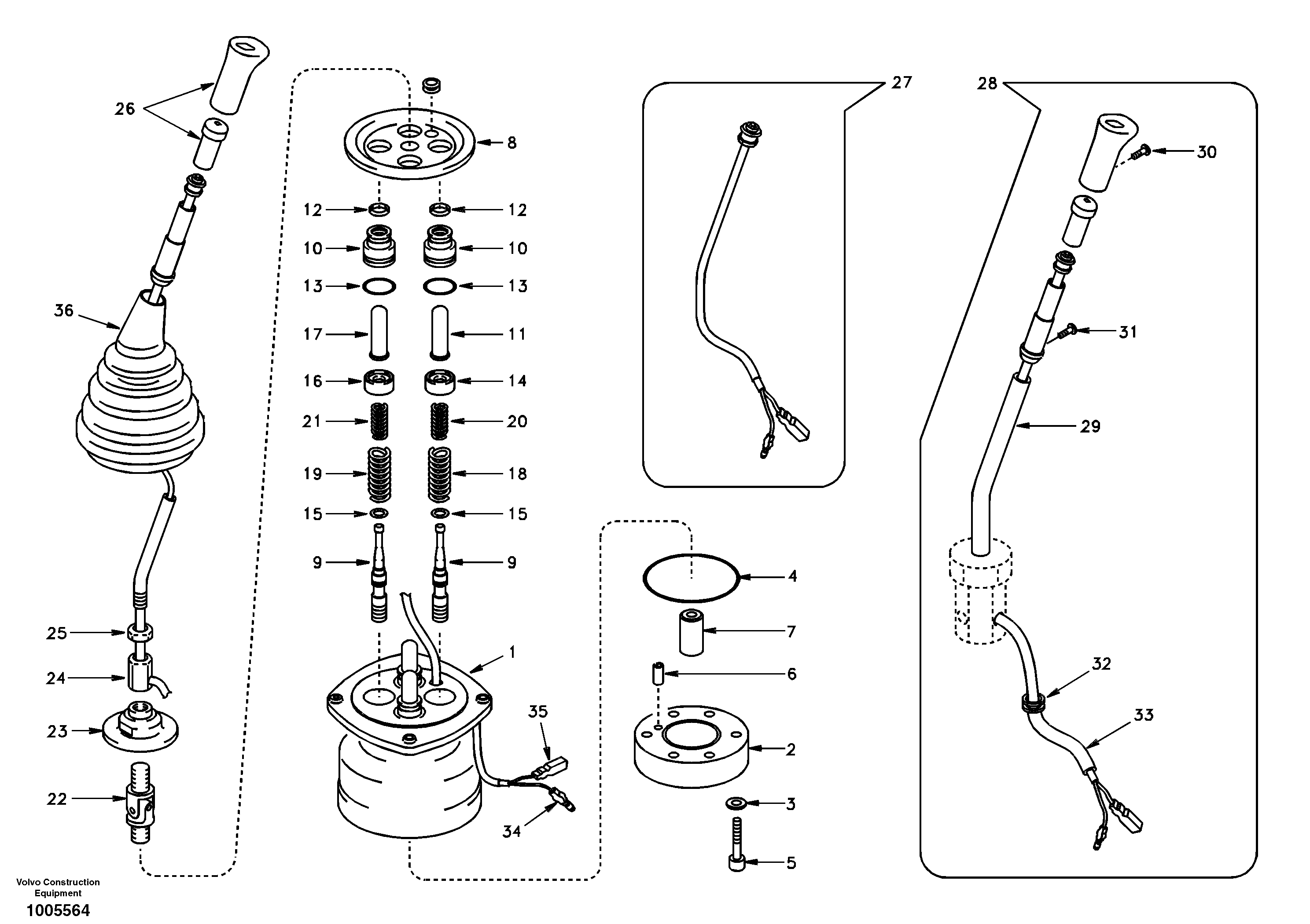 Servo system, remote control valve  DG08C001 STD (EXCL USA/EUROPE) — volvo parts diagram