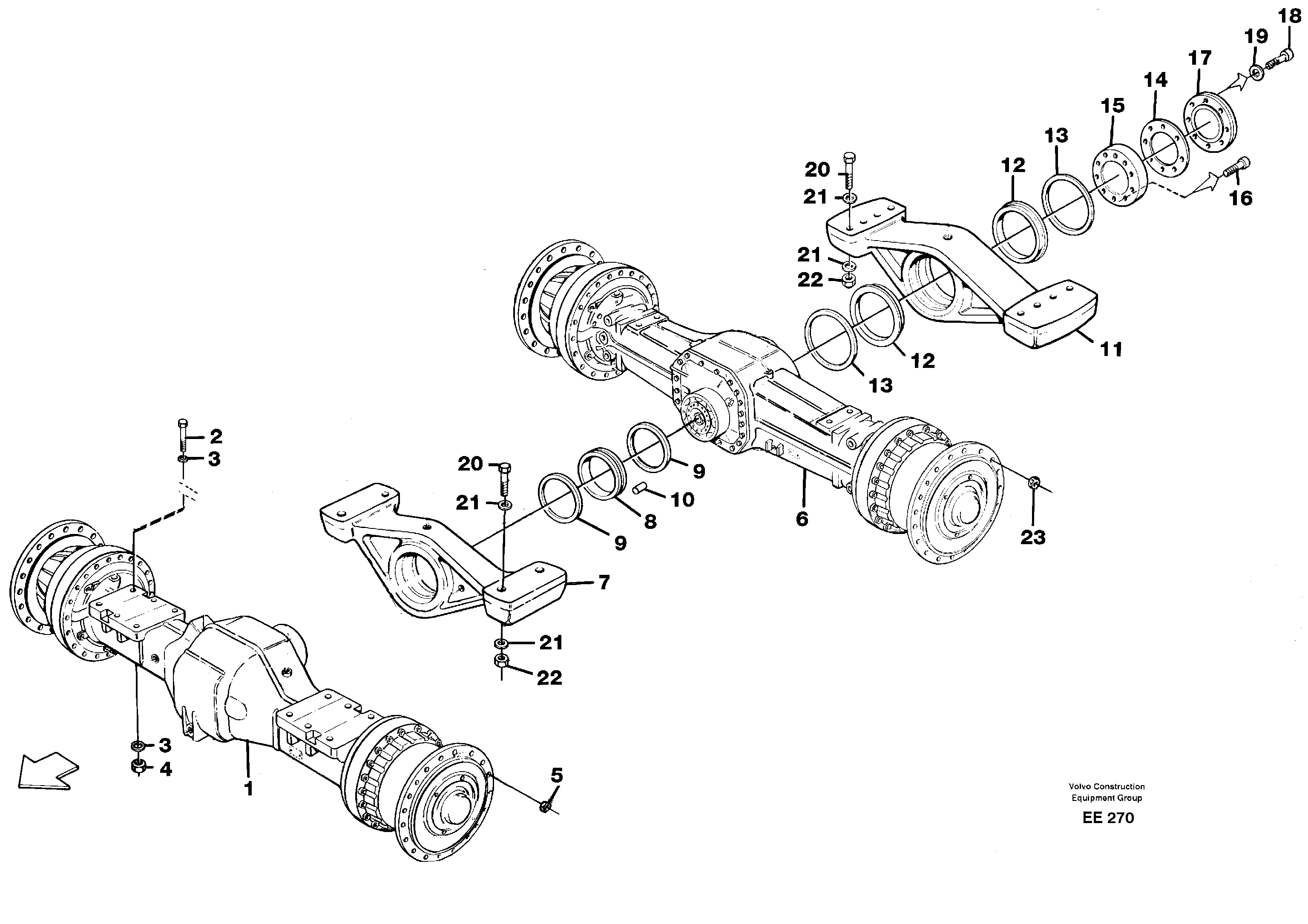 Planet axles with fitting parts  AWB31, AWB30 — volvo parts diagram
