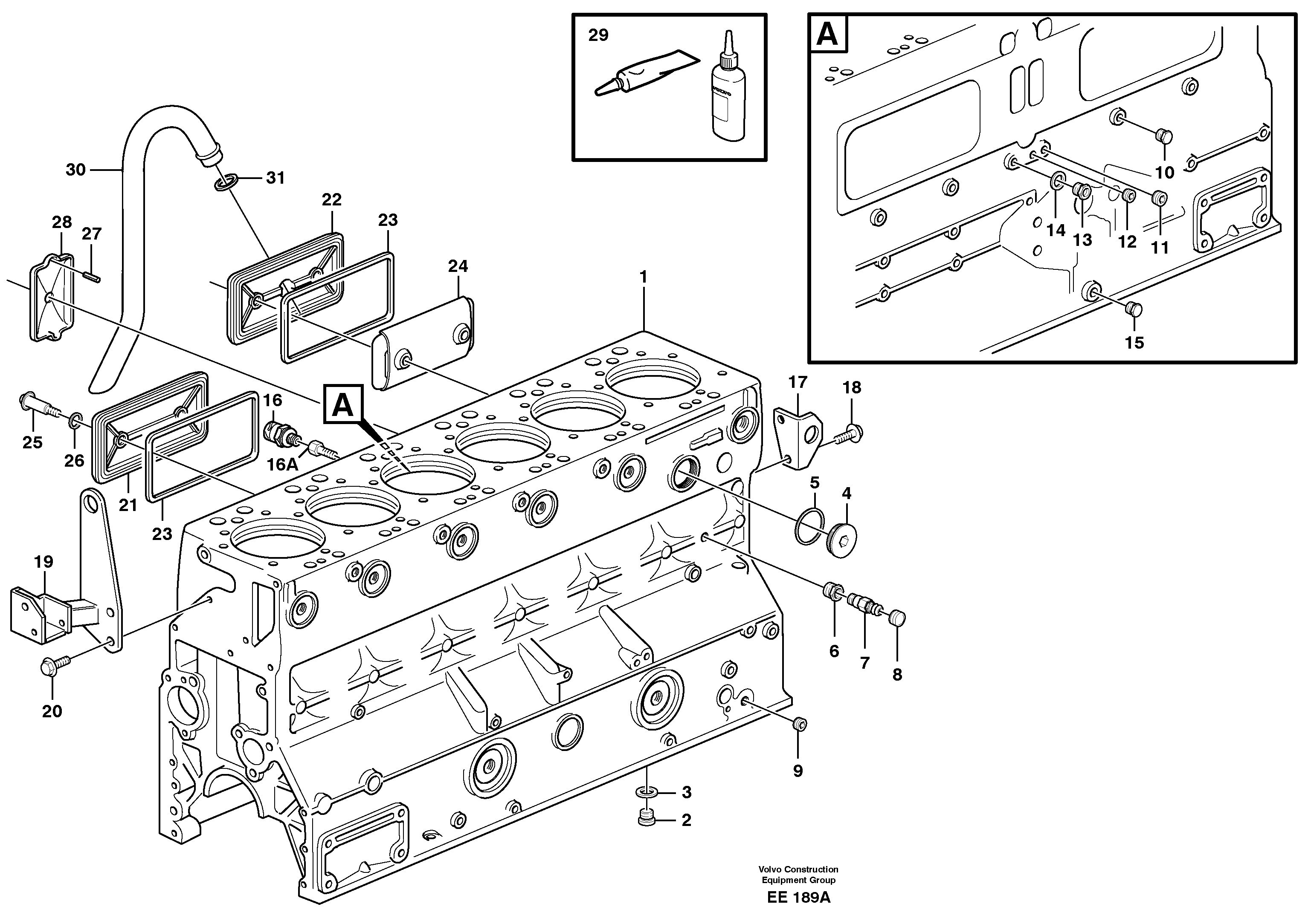 Cylinder block — volvo parts diagram