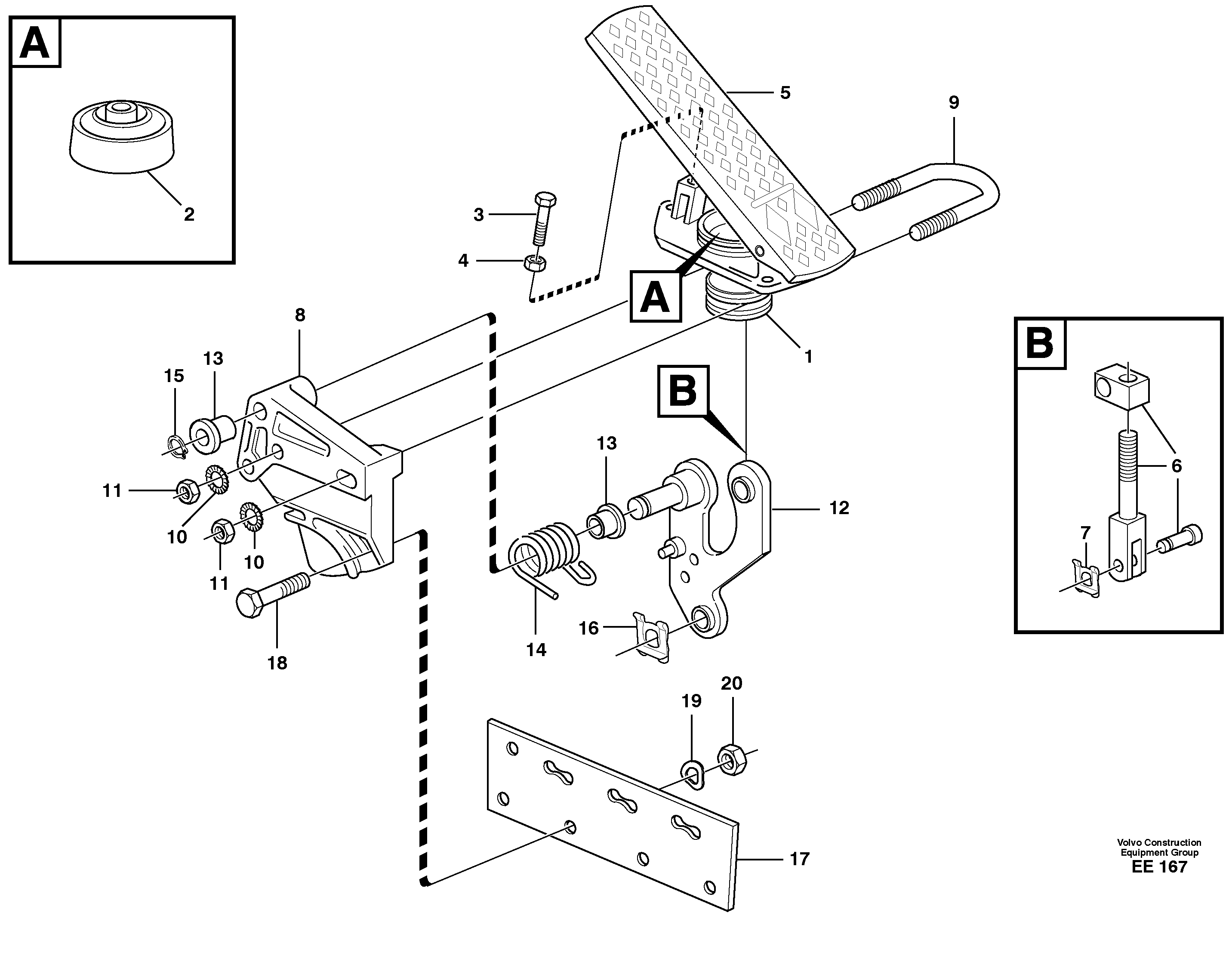 Accelerator pedal  STD, SEMI OPEN CAB, IRAN — volvo parts diagram