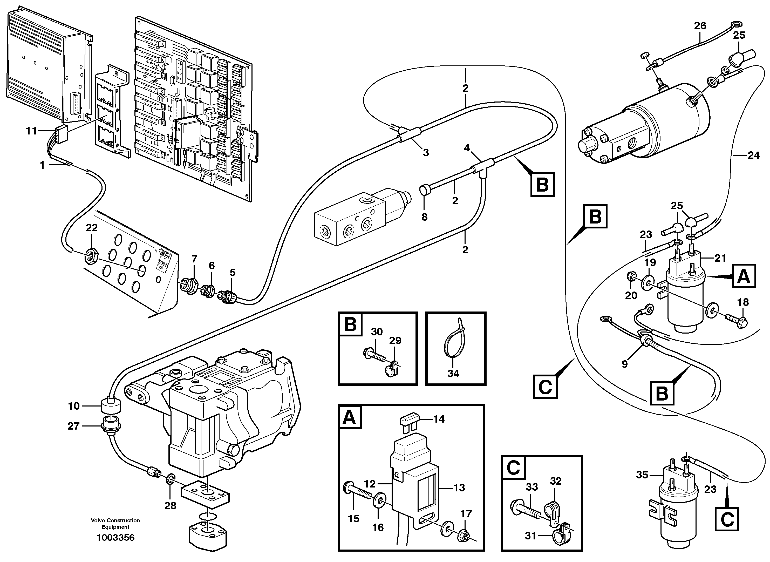Cable harness, secondary steering system.  80261 — volvo parts diagram