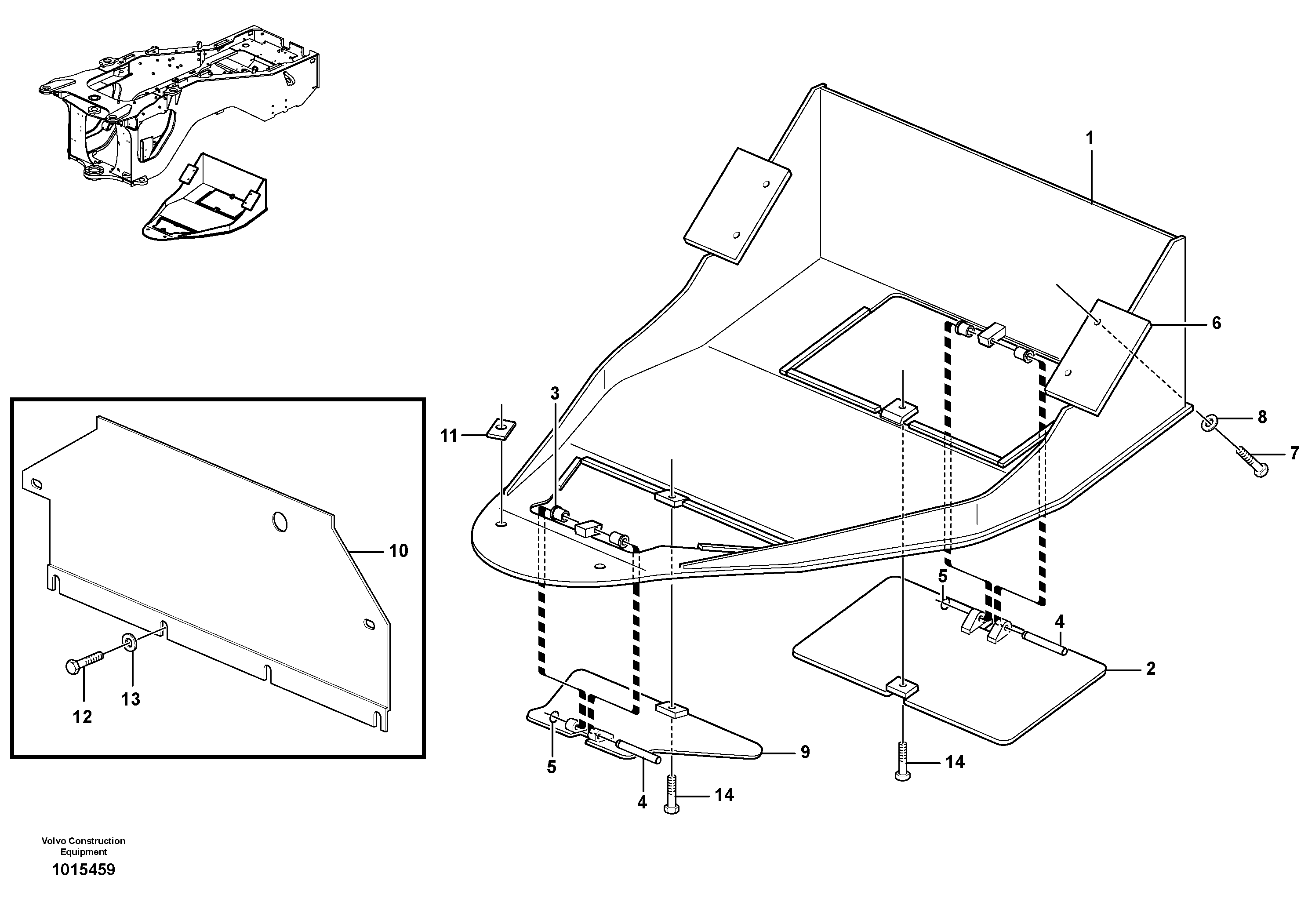 Belly guard, rear.  94841 — volvo parts diagram