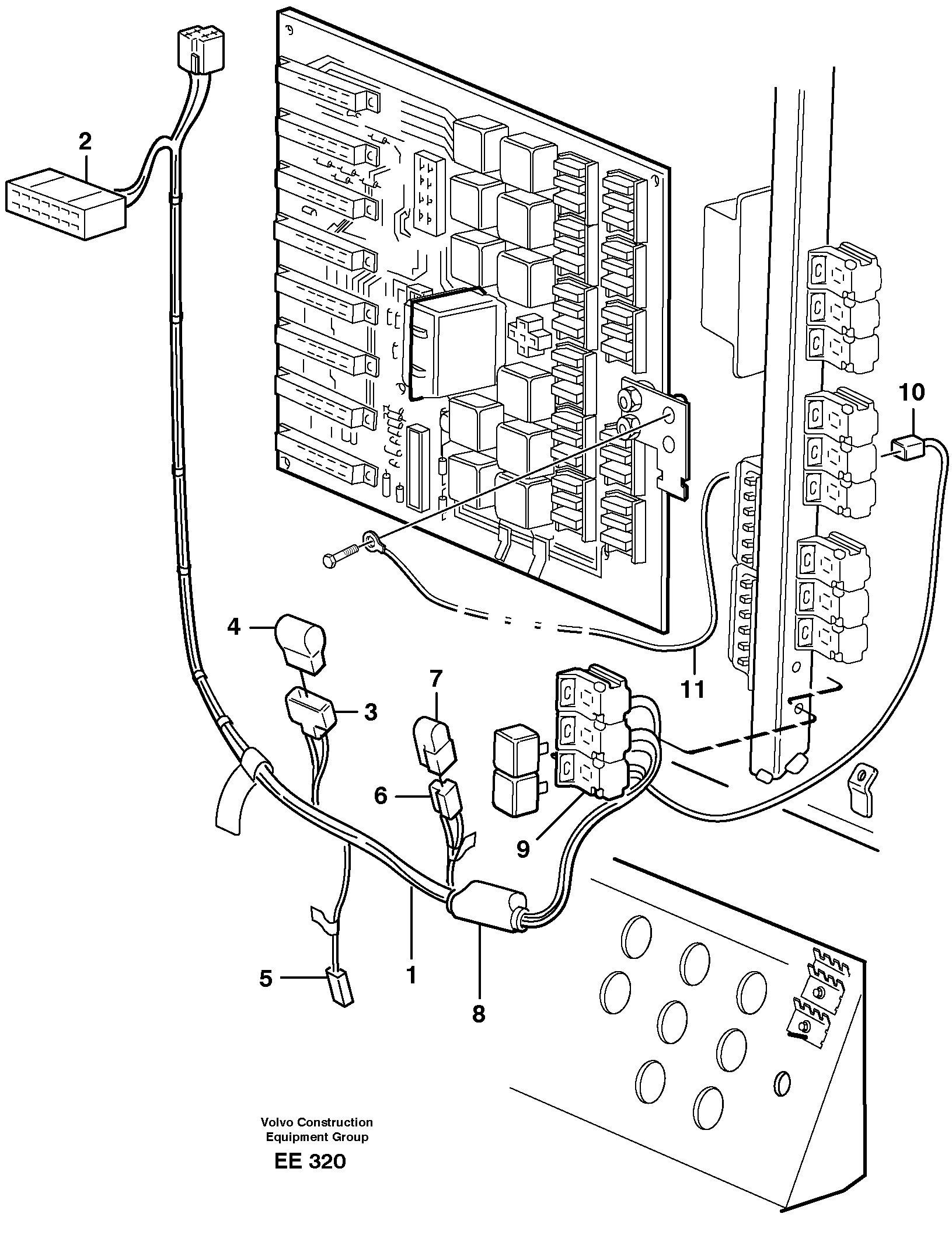 Cable harness, air conditioning. Cab.  80281, 80489 — volvo parts diagram