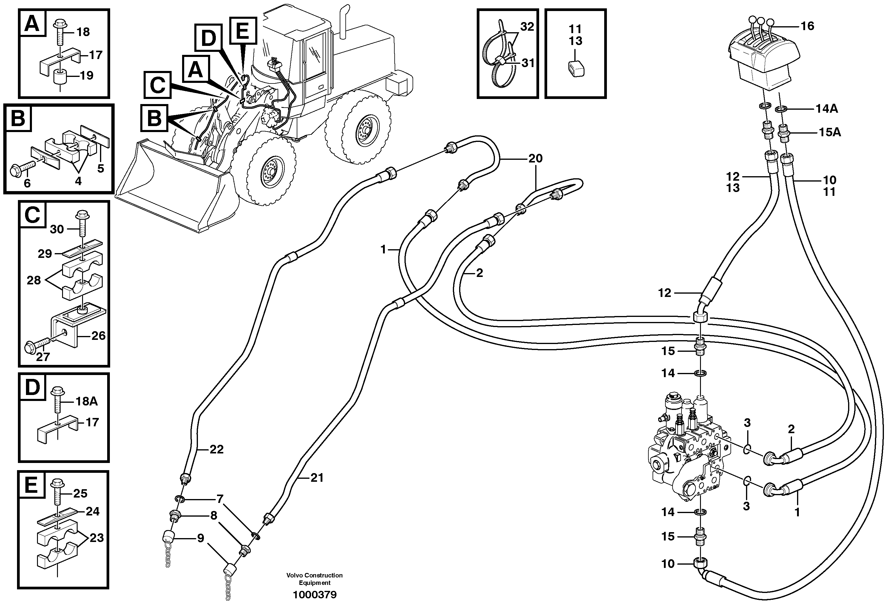 Extra hydraulic equipment3rd hydraulic control.  80287, 80290 — volvo parts diagram