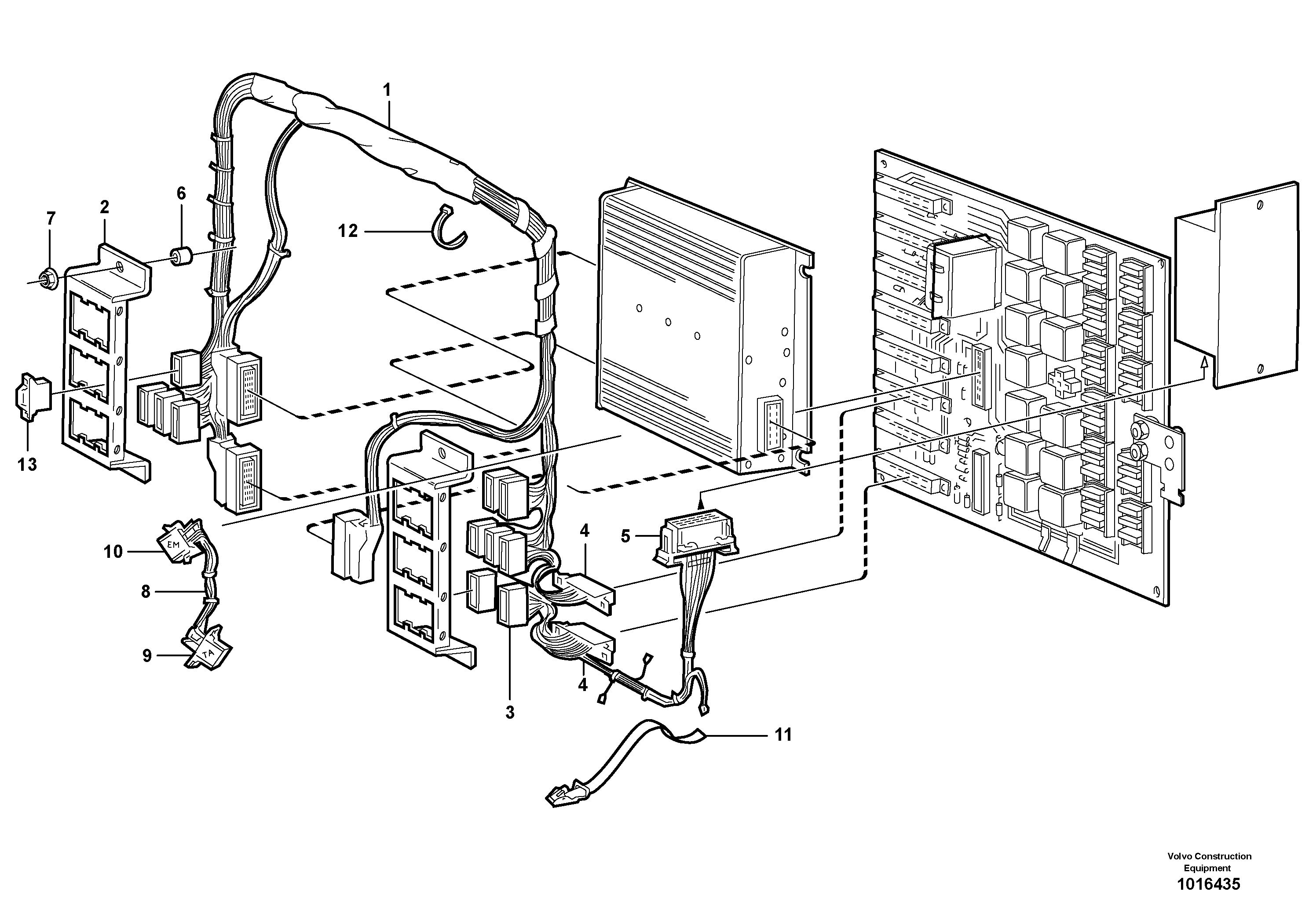 Electrical distribut.unitand cable harness — volvo parts diagram