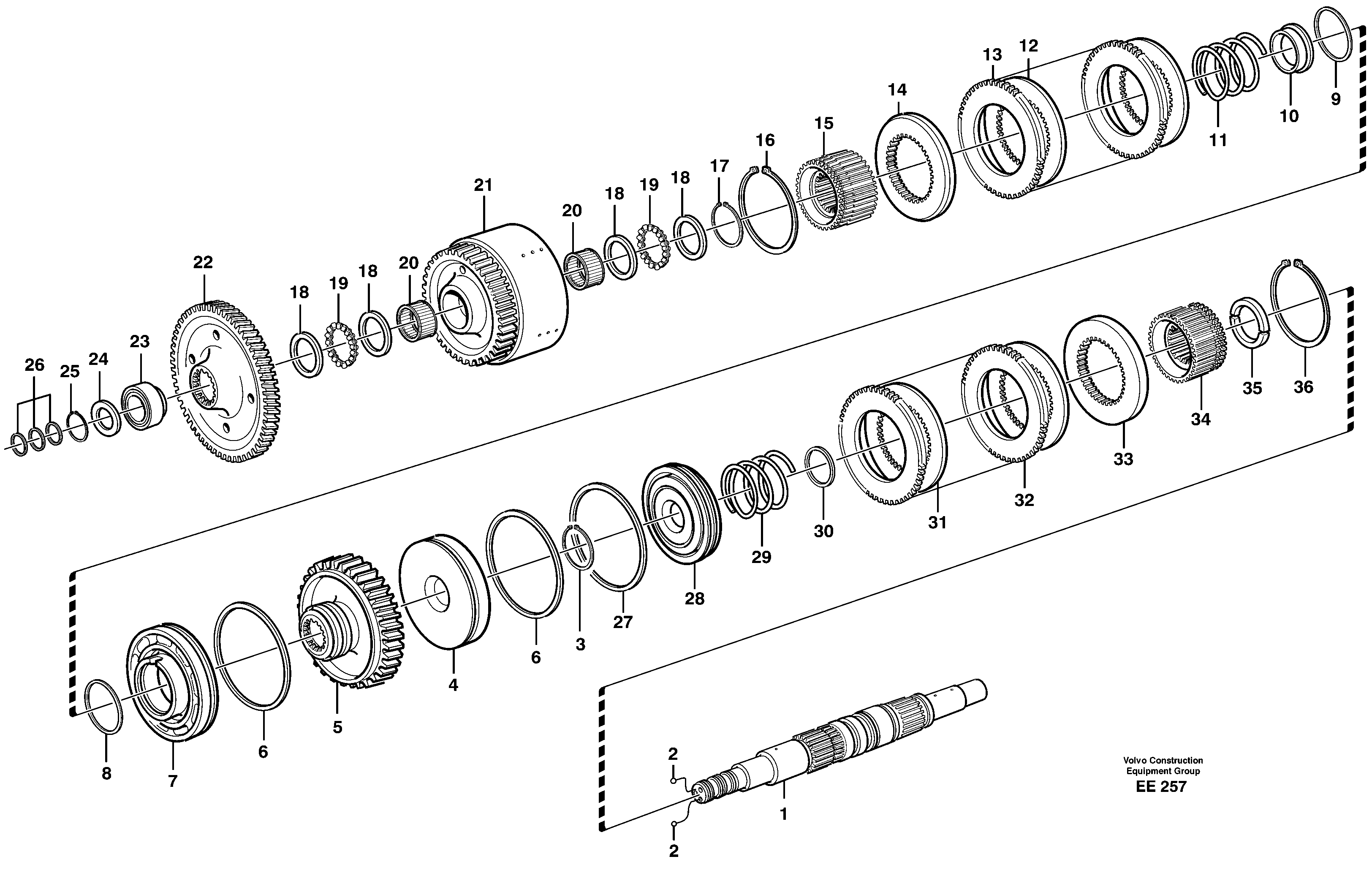 Hydraulic clutch, reverse / 2nd speed — volvo parts diagram