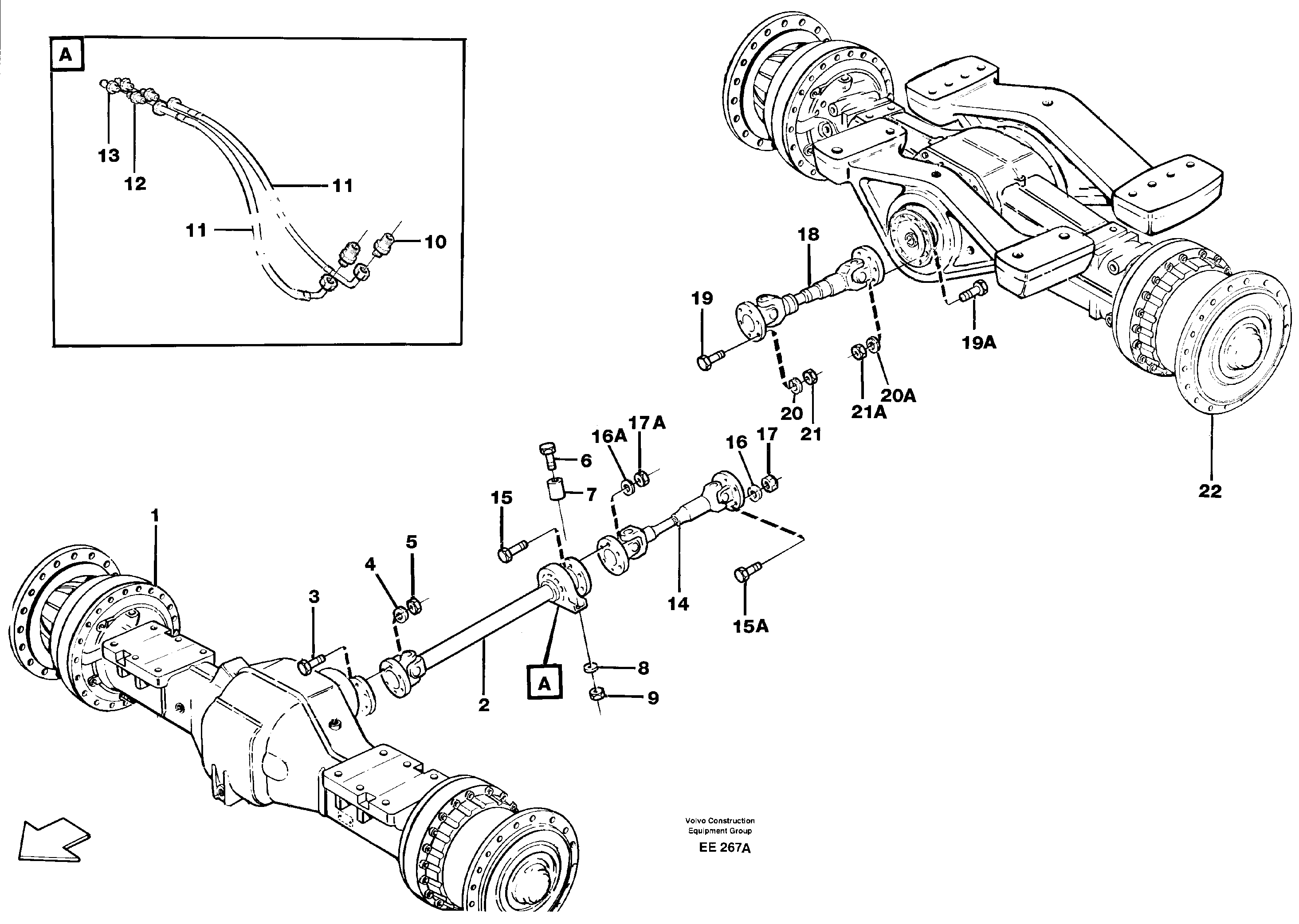 Propeller shafts with fitting parts — volvo parts diagram