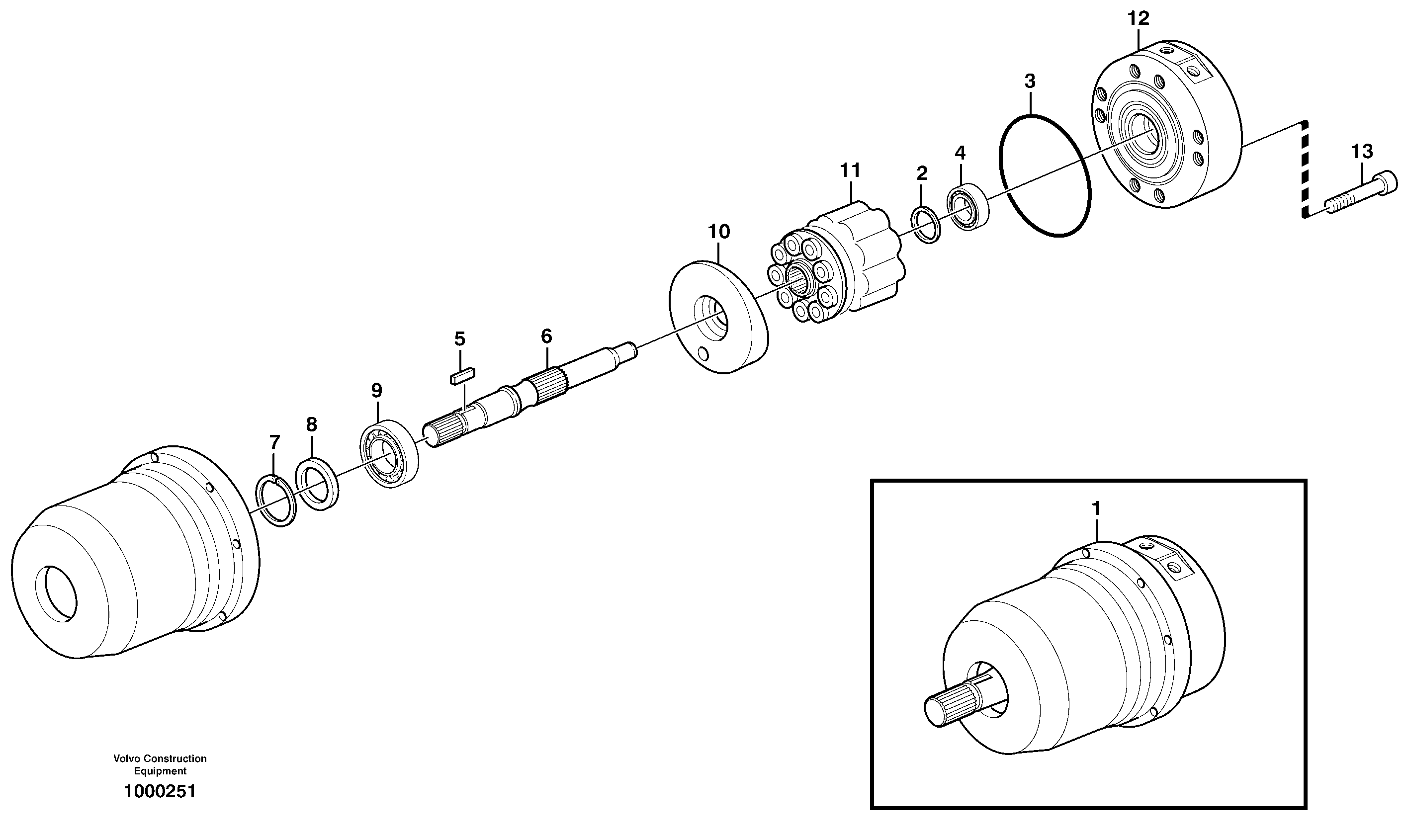 Hydraulic motor  93961 — volvo parts diagram