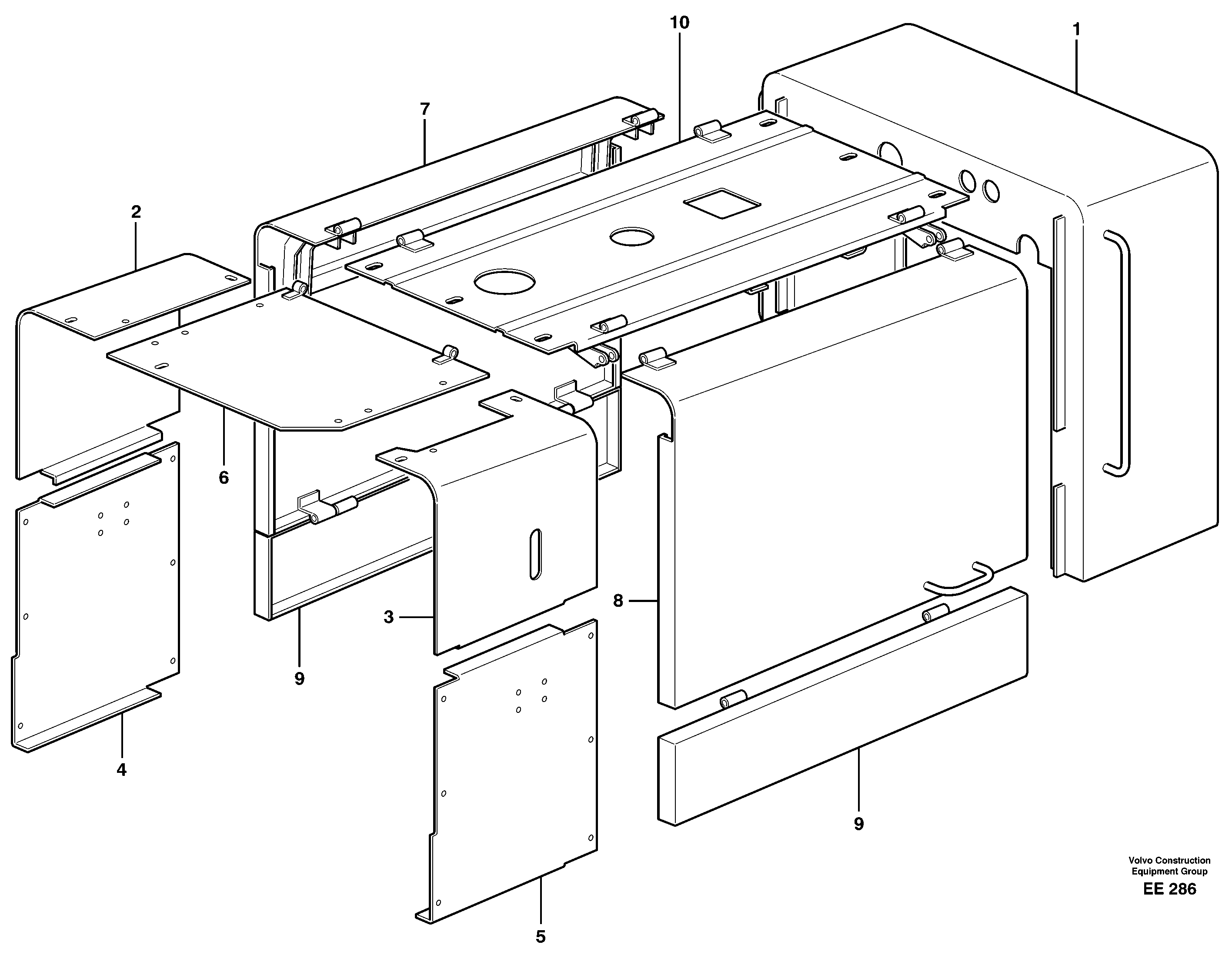 Engine hood. — volvo parts diagram