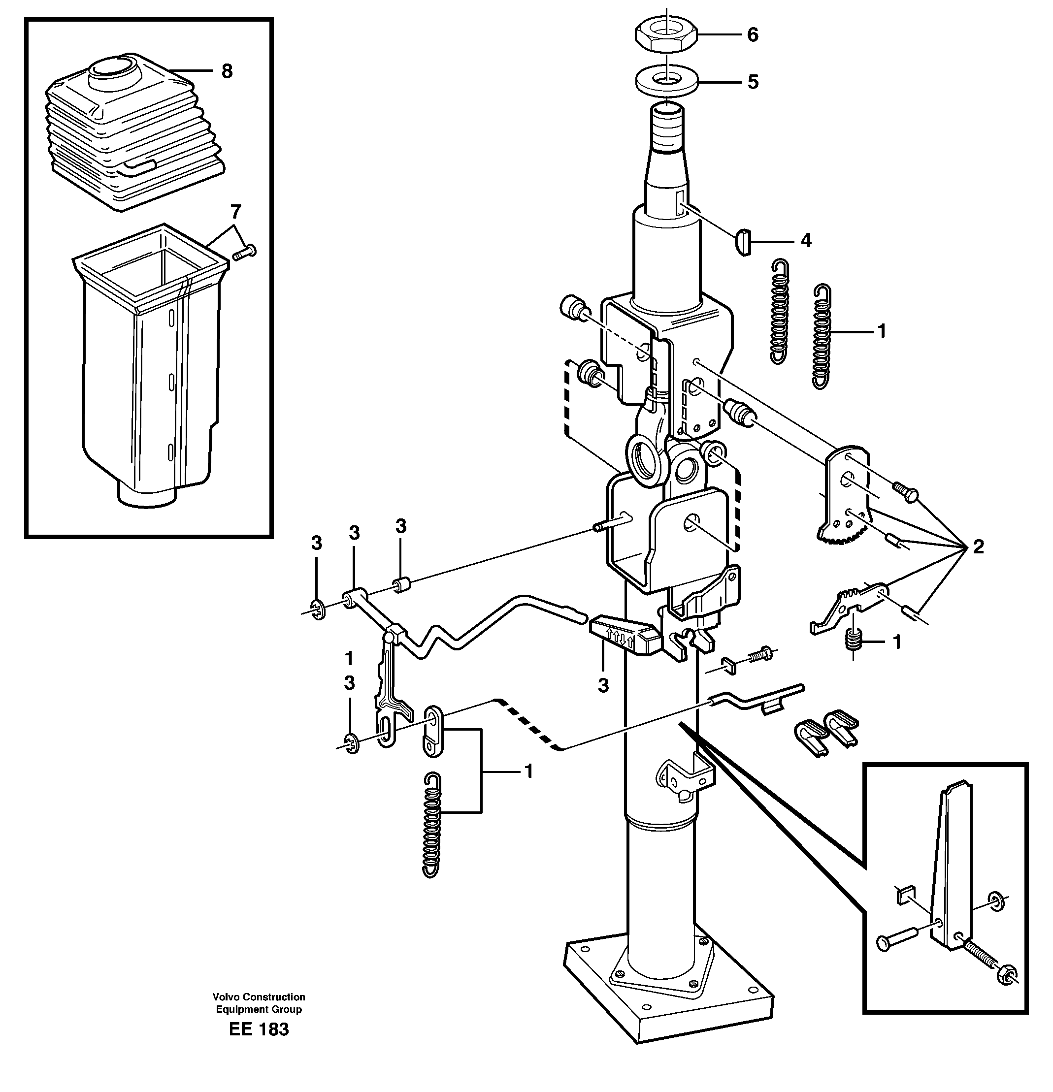 Adjustable steering wheel  CAB - 1989 — volvo parts diagram