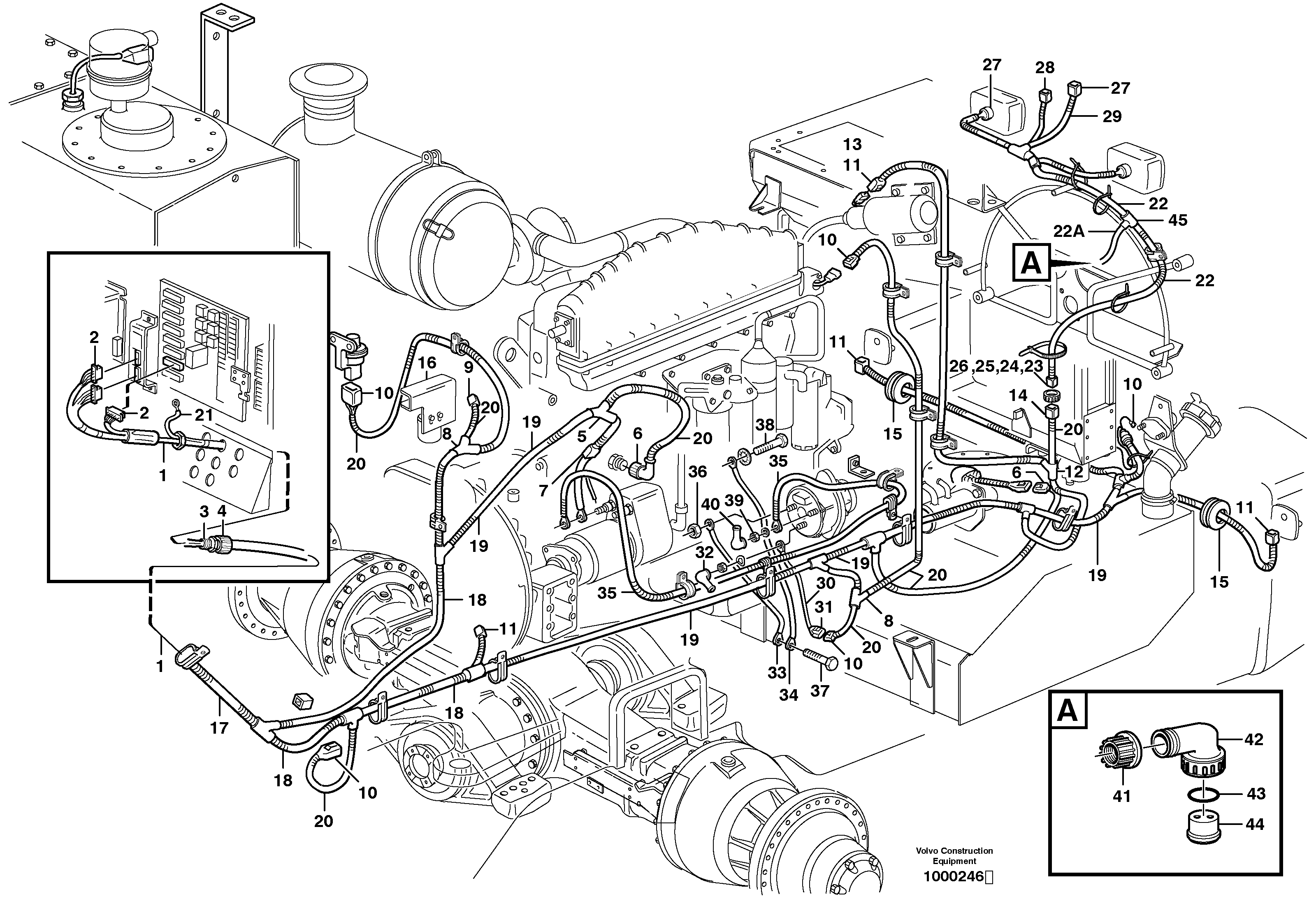 Cable harnesses, rear — volvo parts diagram