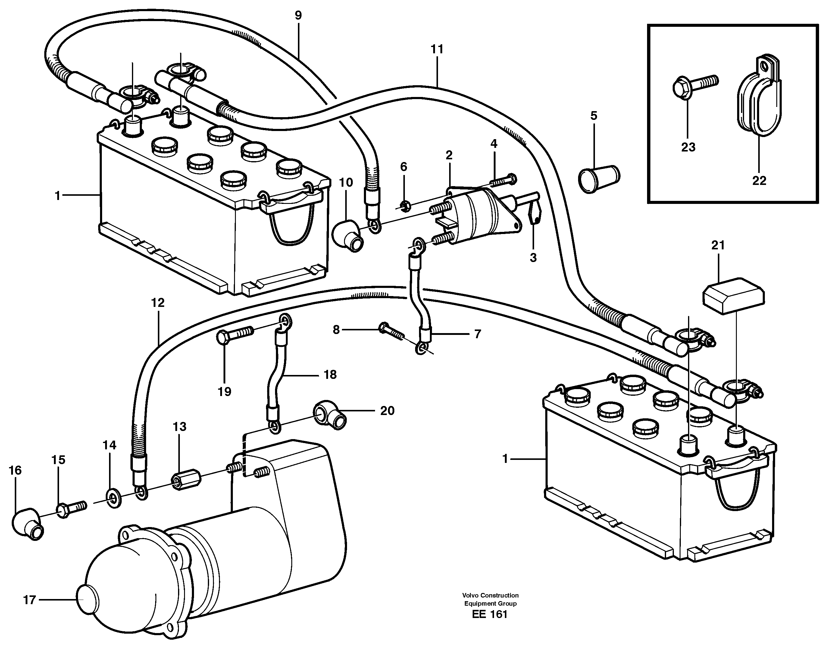 Battery cable and main switch  STD, 33361 IRAN — volvo parts diagram