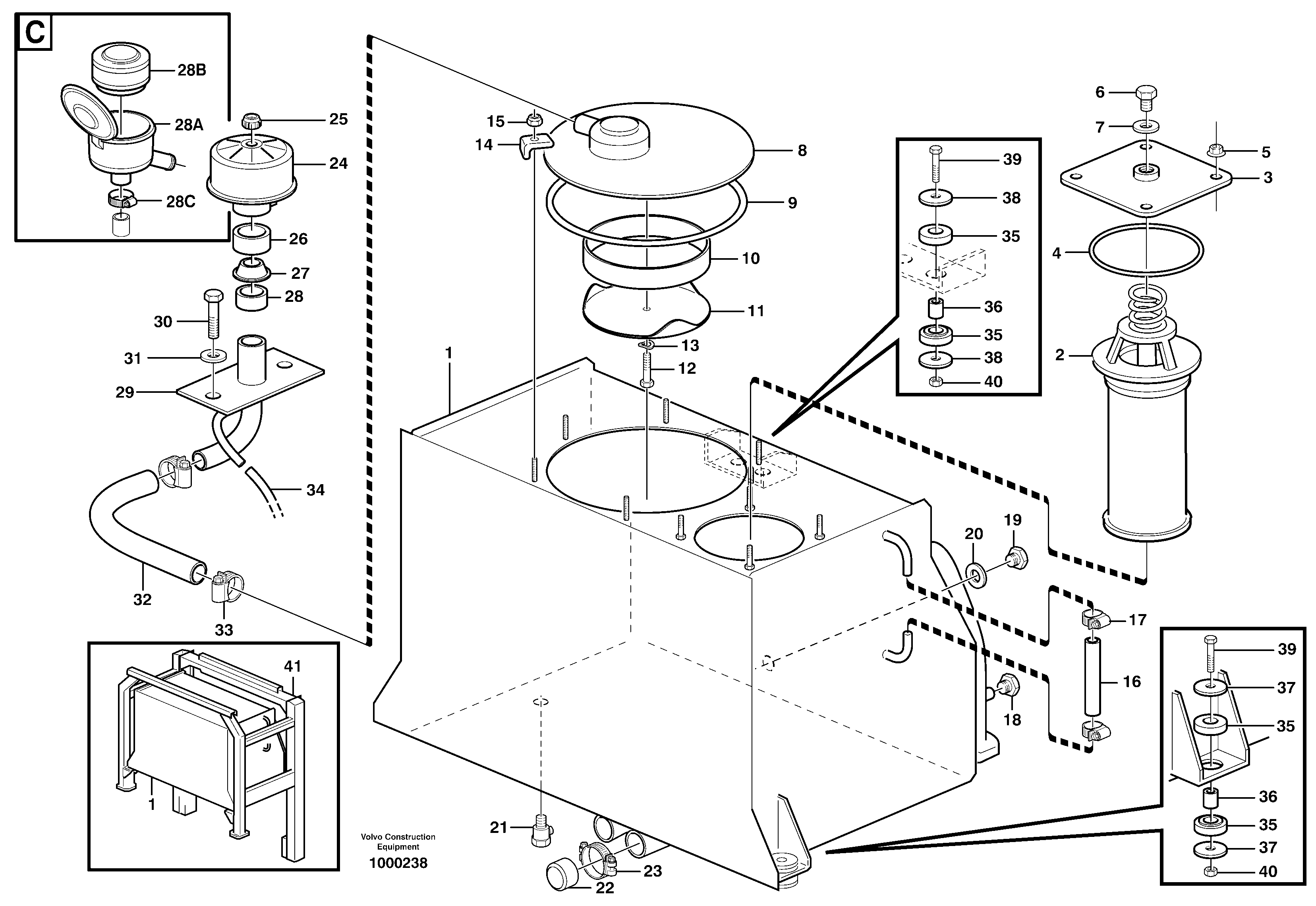 Hydraulic oil tank  STD, 33361 IRAN — volvo parts diagram