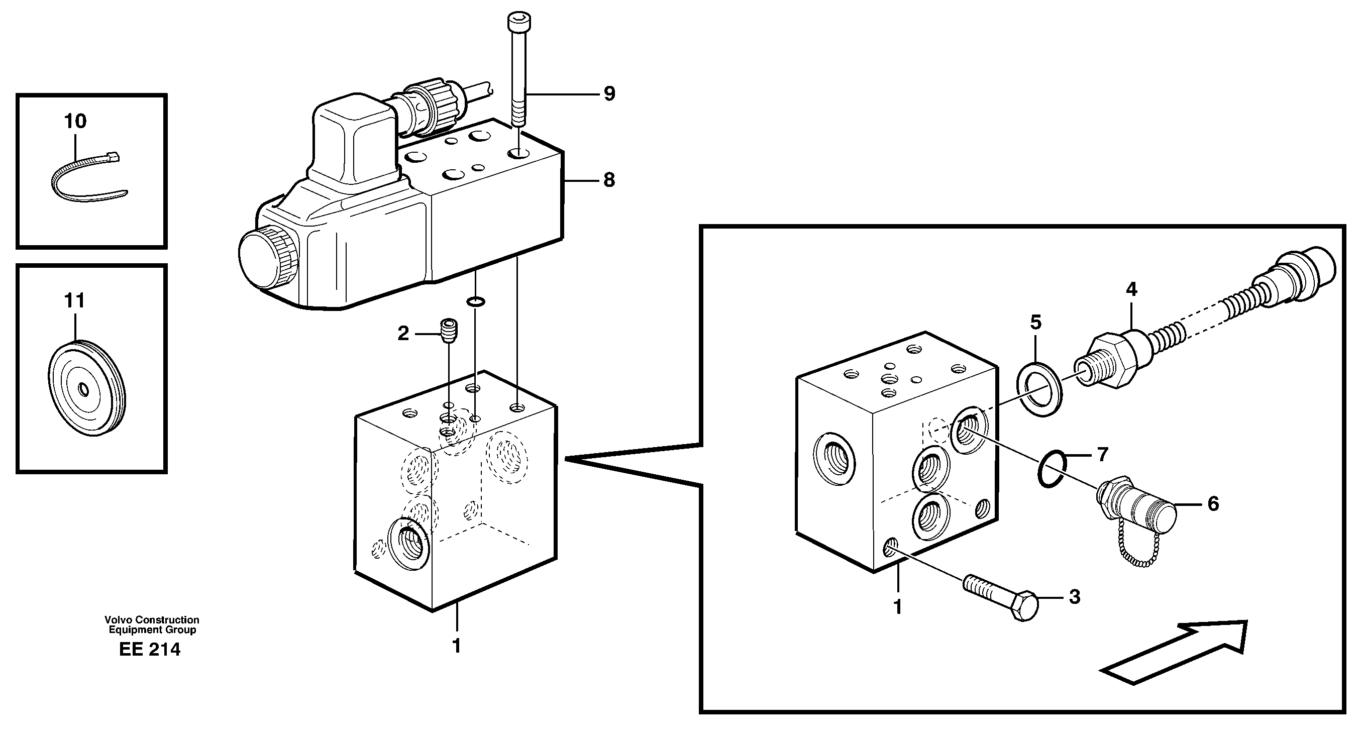 Parking brake, connection block — volvo parts diagram