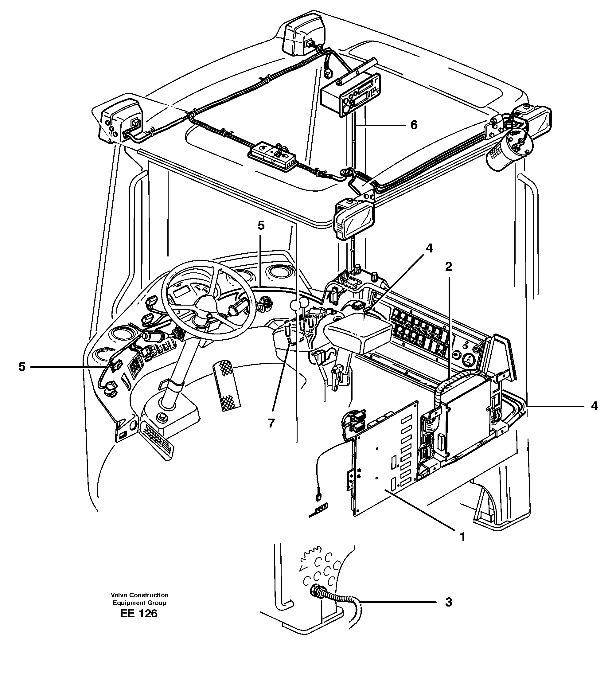 Cable harnesses, cab — volvo parts diagram
